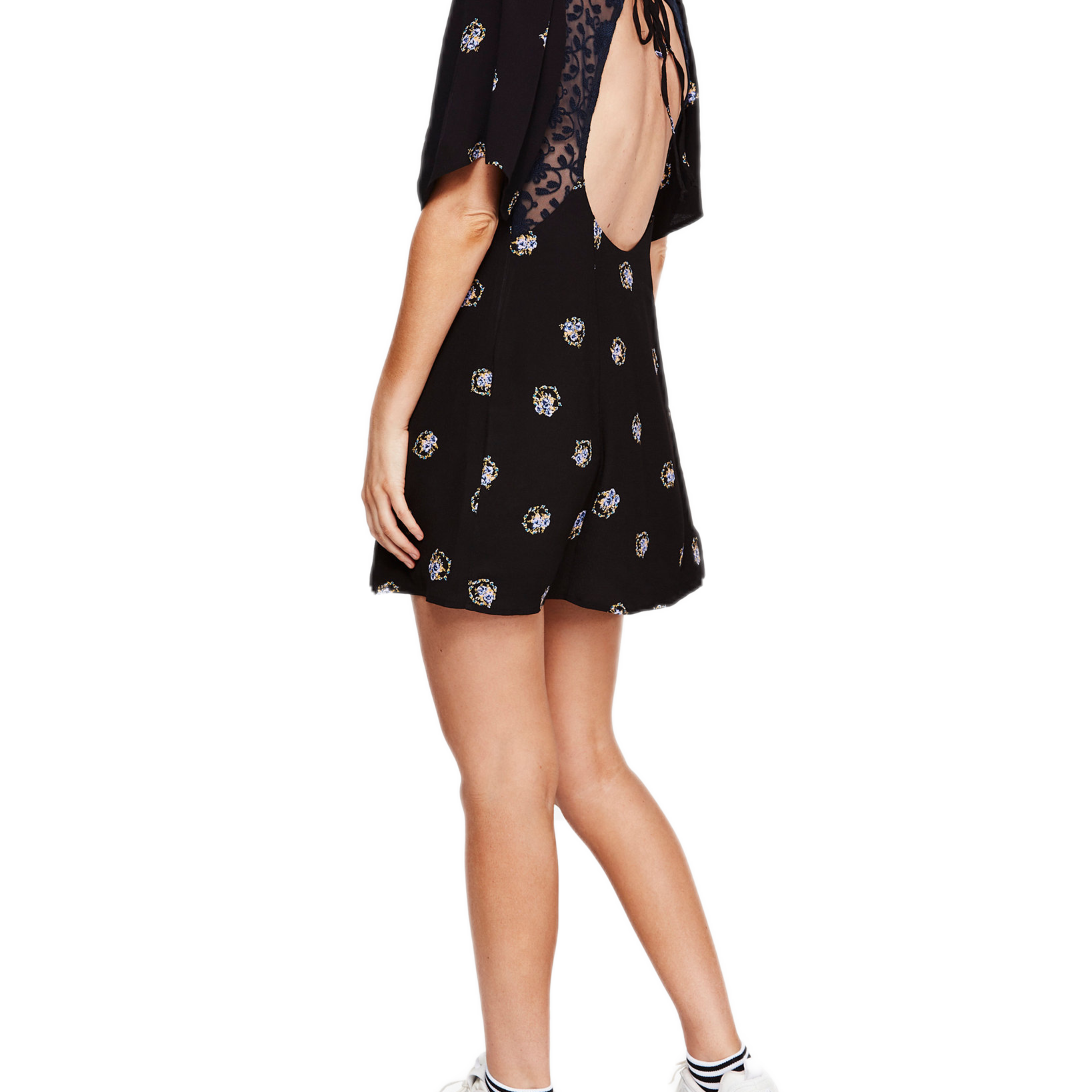 Free People Women Mockingbird Open Back Mini Dress
