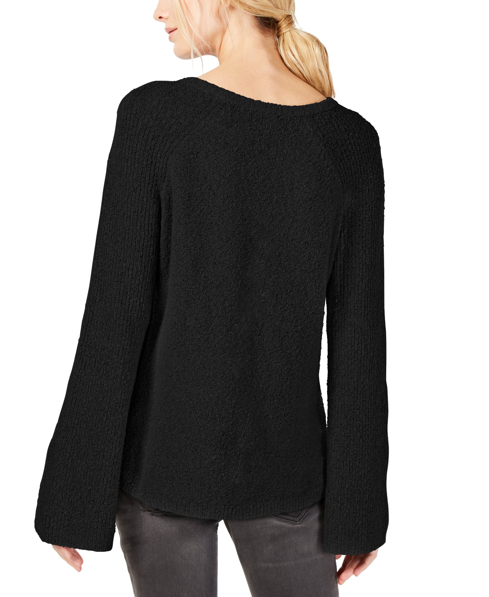 INC International Concepts Women Textured Bell Sleeve Sweater