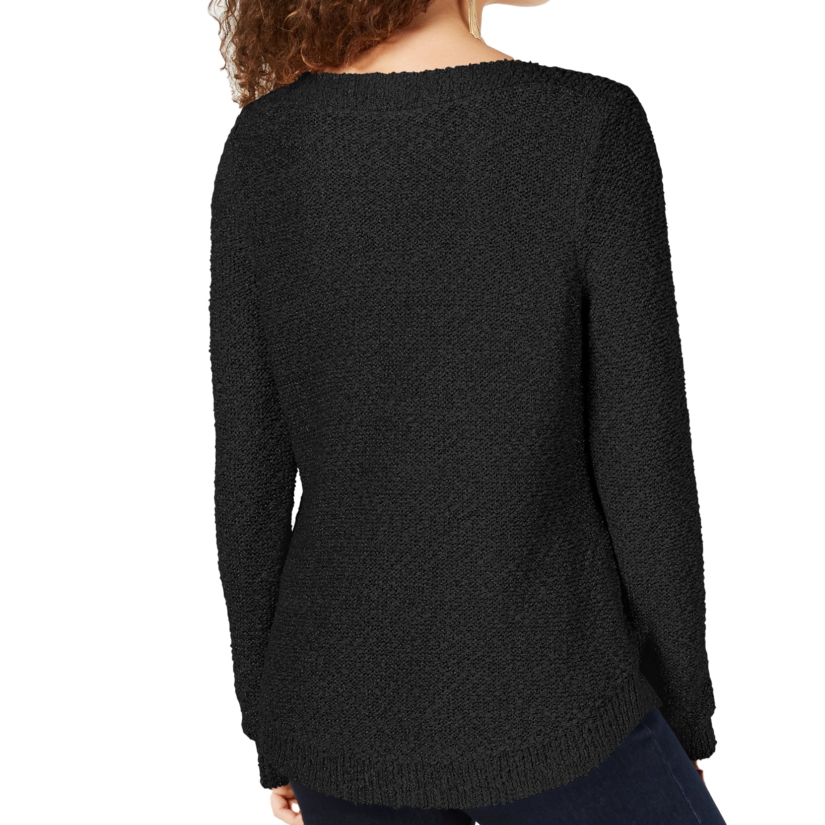 INC International Concepts Women Textured Knit Shimmer Sweater