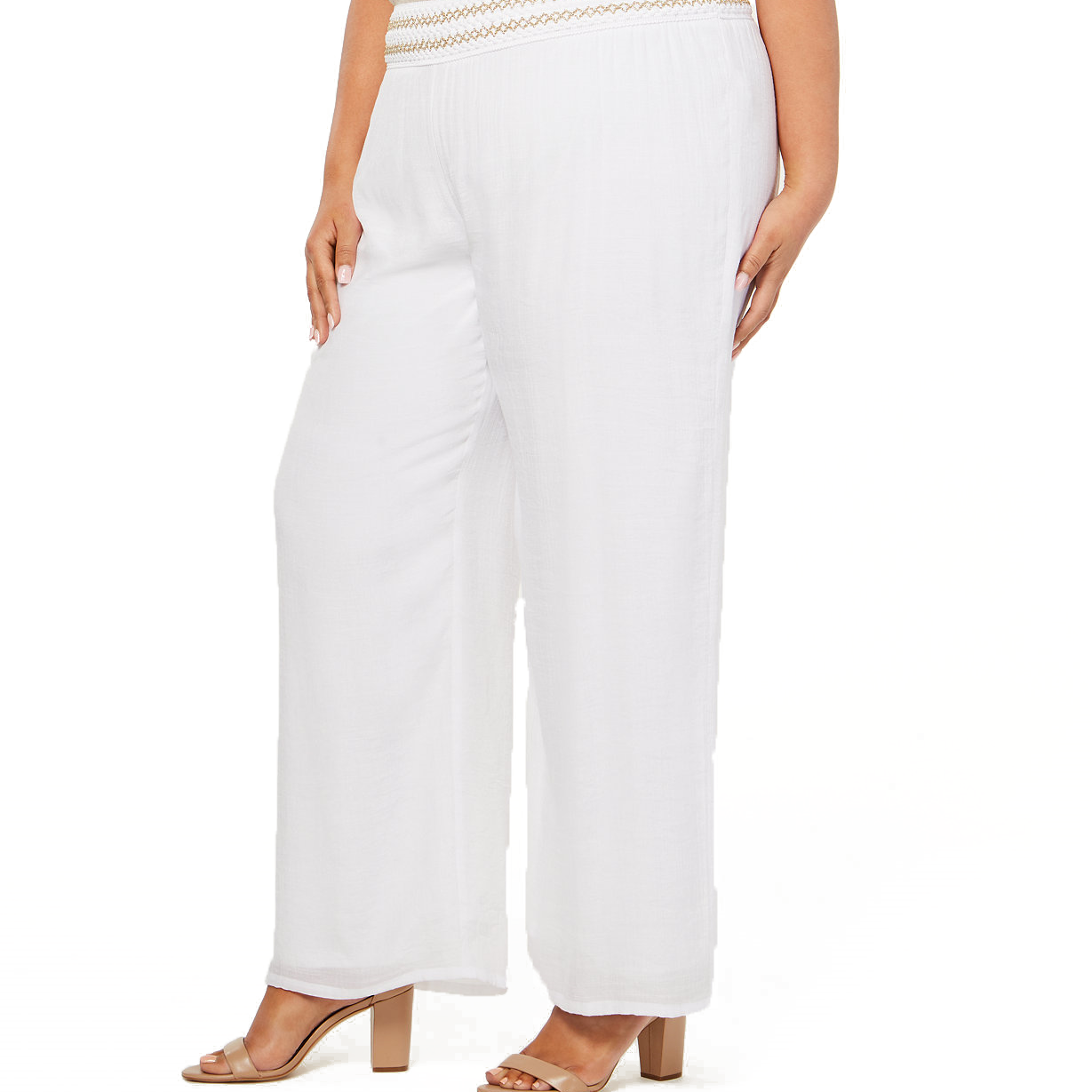 Nicola Women Plus Lined Gauze Pull On Pants