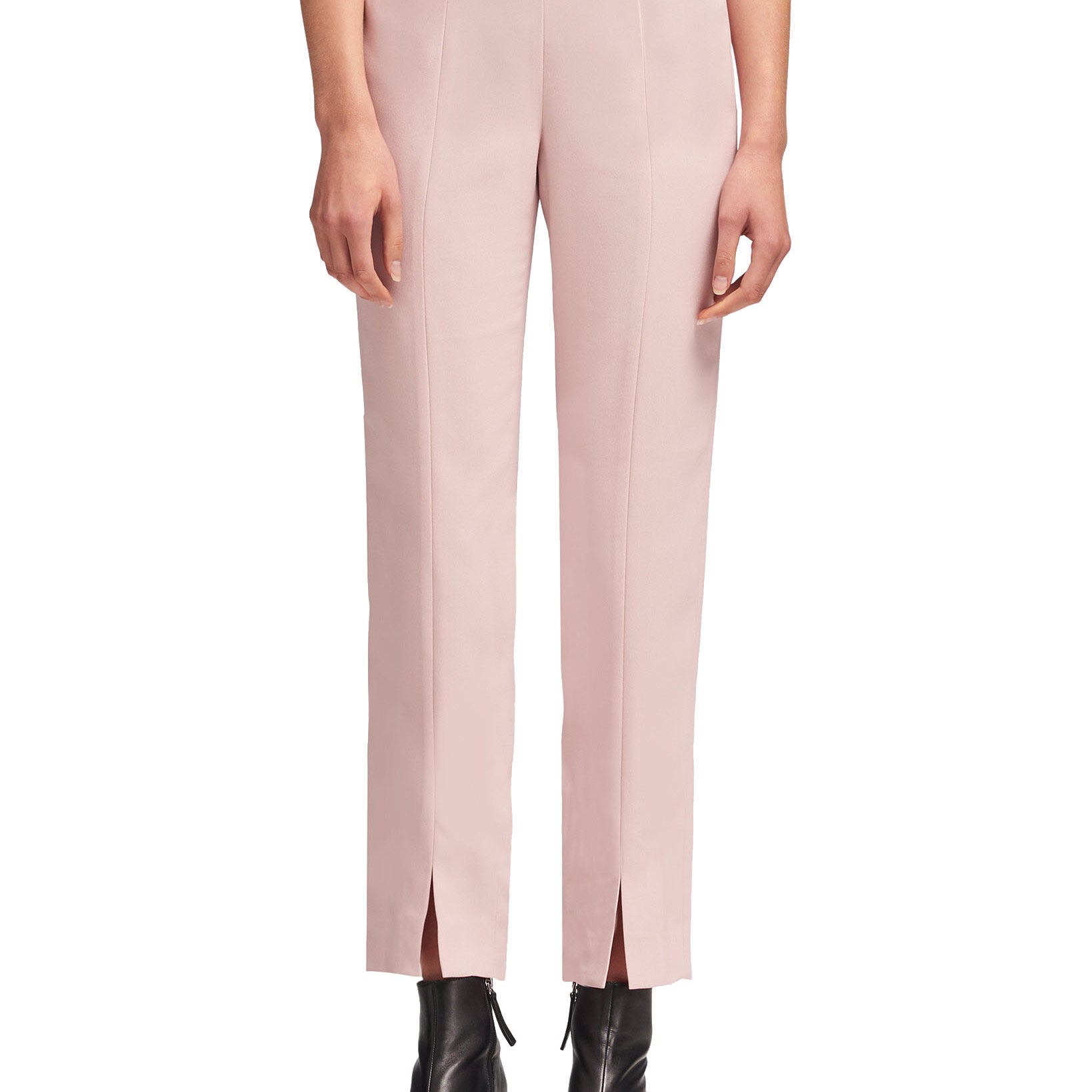DKNY Women Front Slit Straight Leg Pants Blush