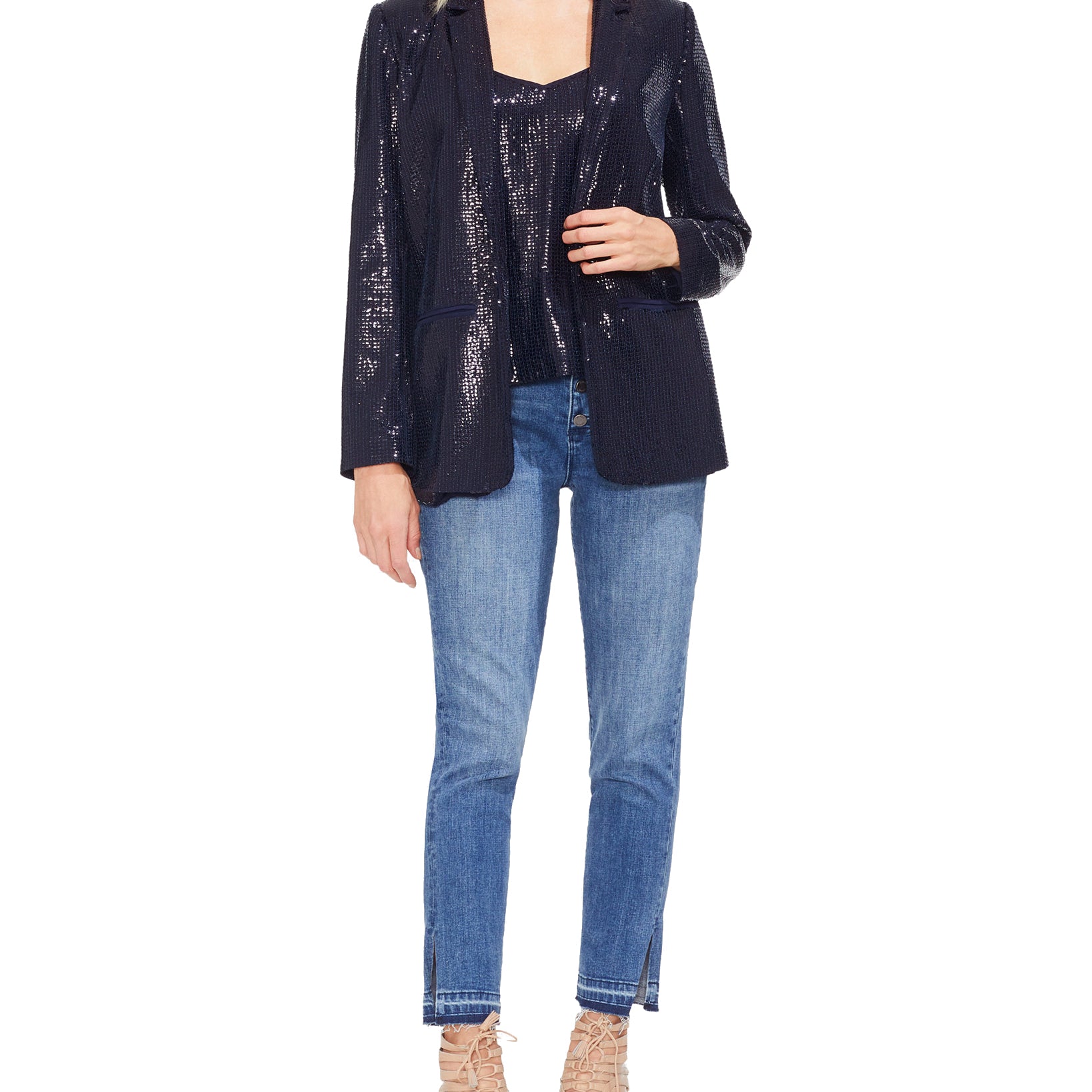 Vince Camuto Women Open Front Sequin Blazer