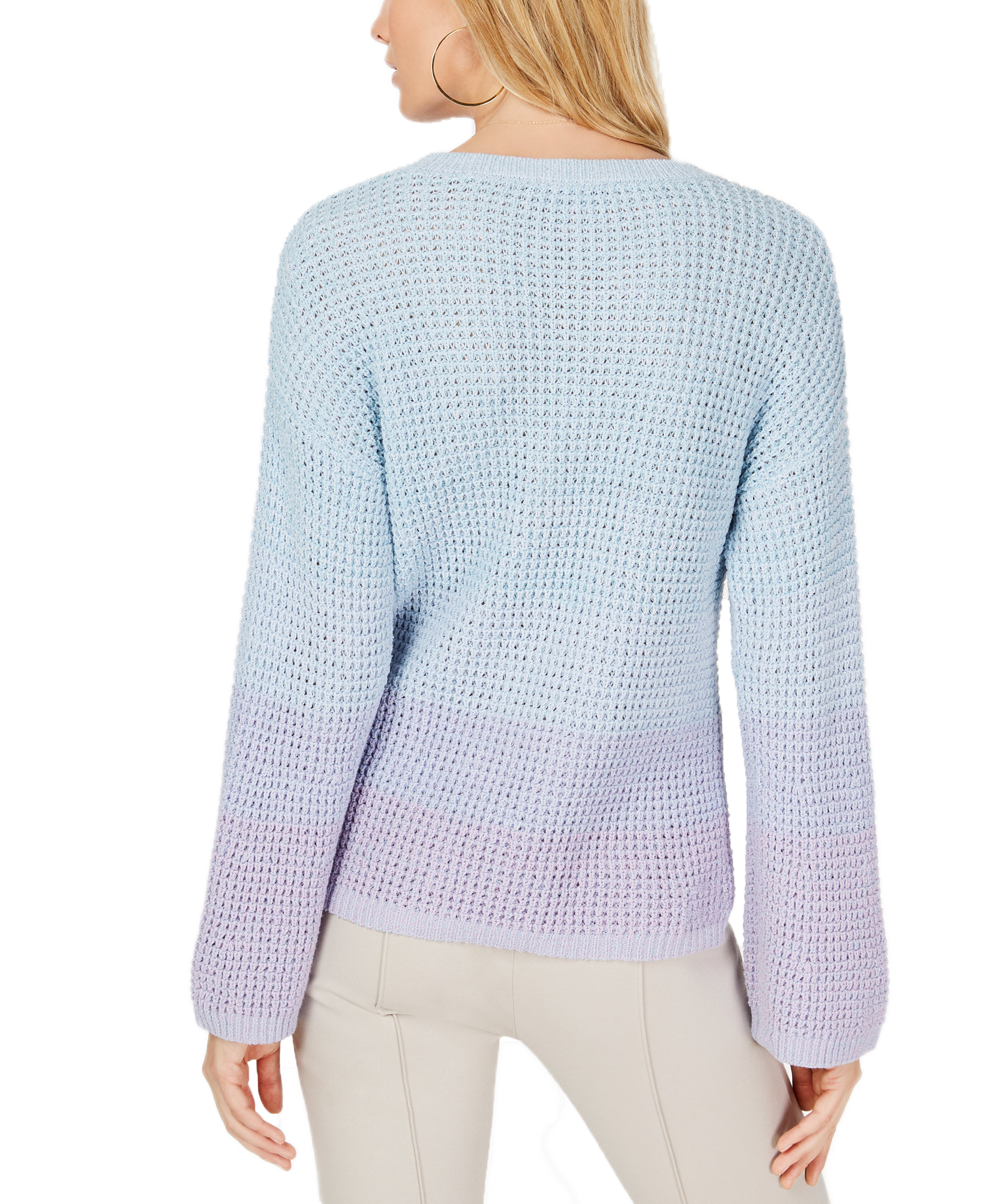 INC International Concepts Women Dip Dye Bell Sleeve Sweater