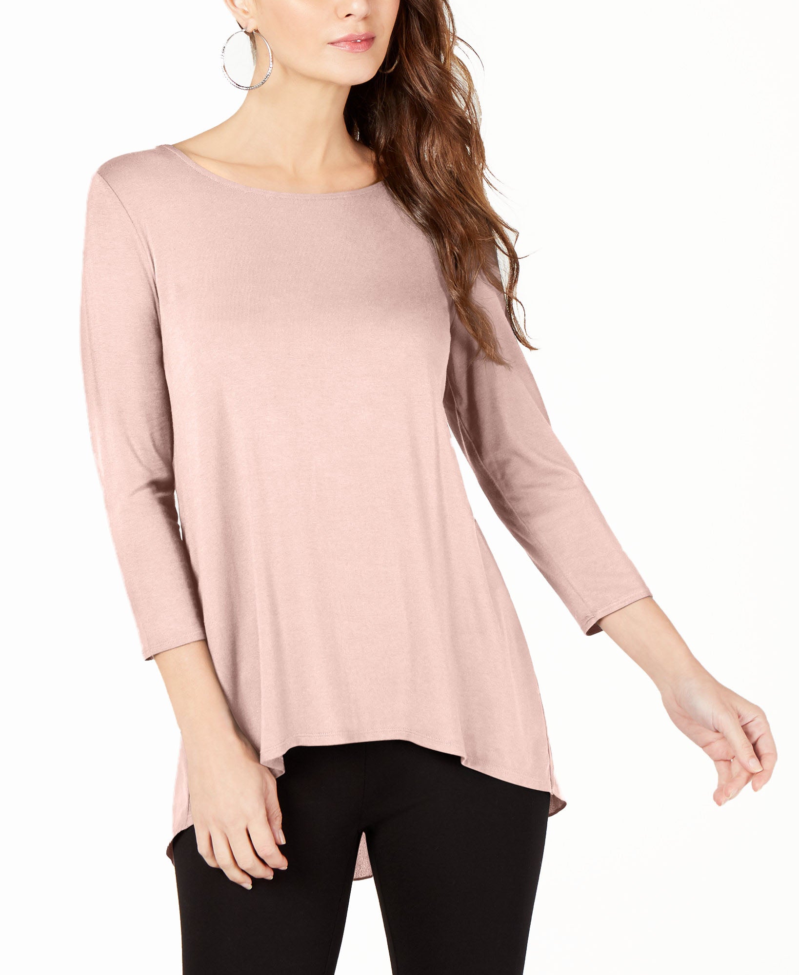 Alfani Women Woven Back Top Silver Peony