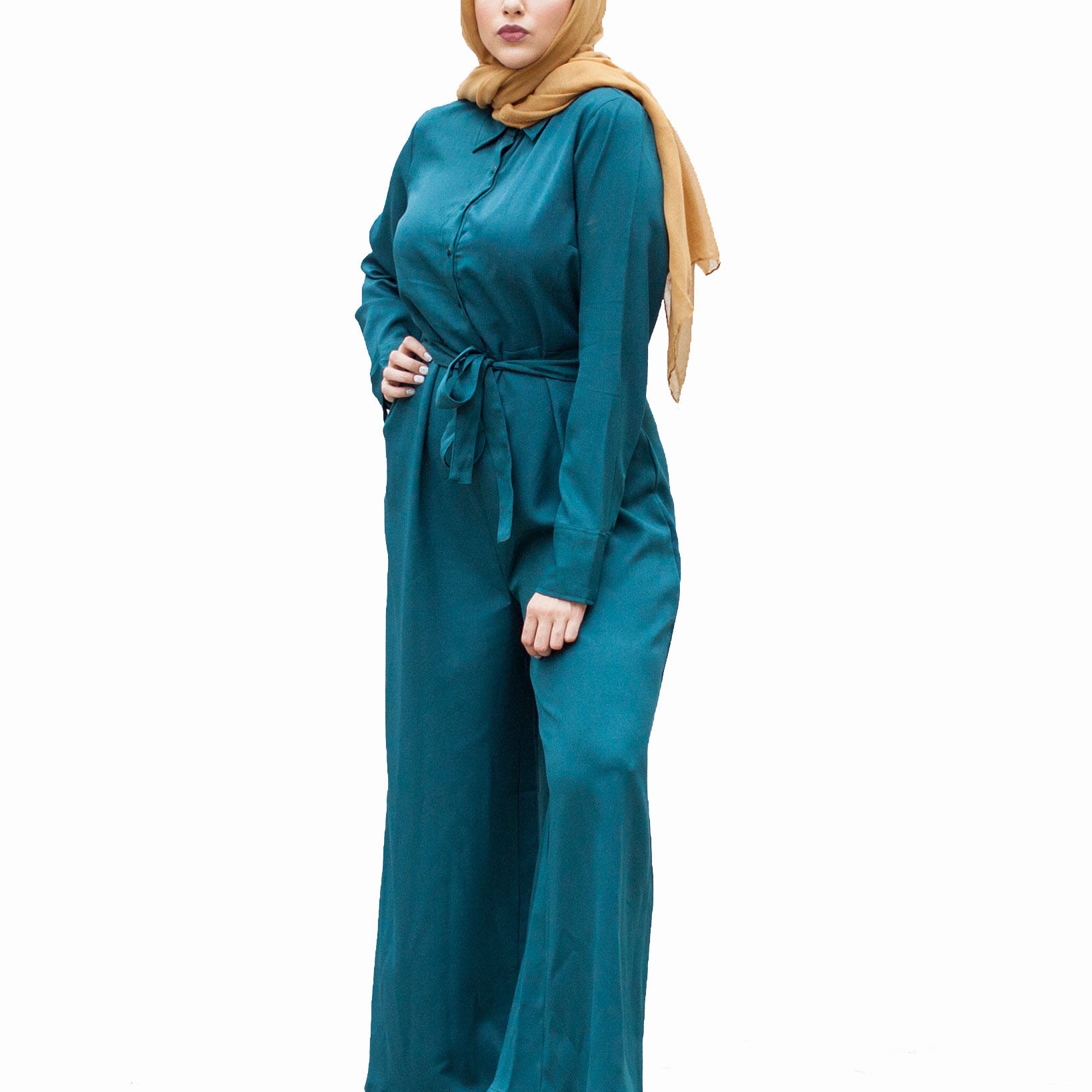 Verona Collection Women Wide Leg Modest Jumpsuit