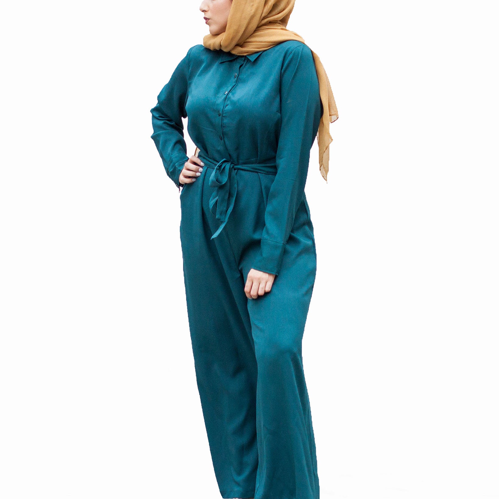 Verona Collection Women Wide Leg Modest Jumpsuit