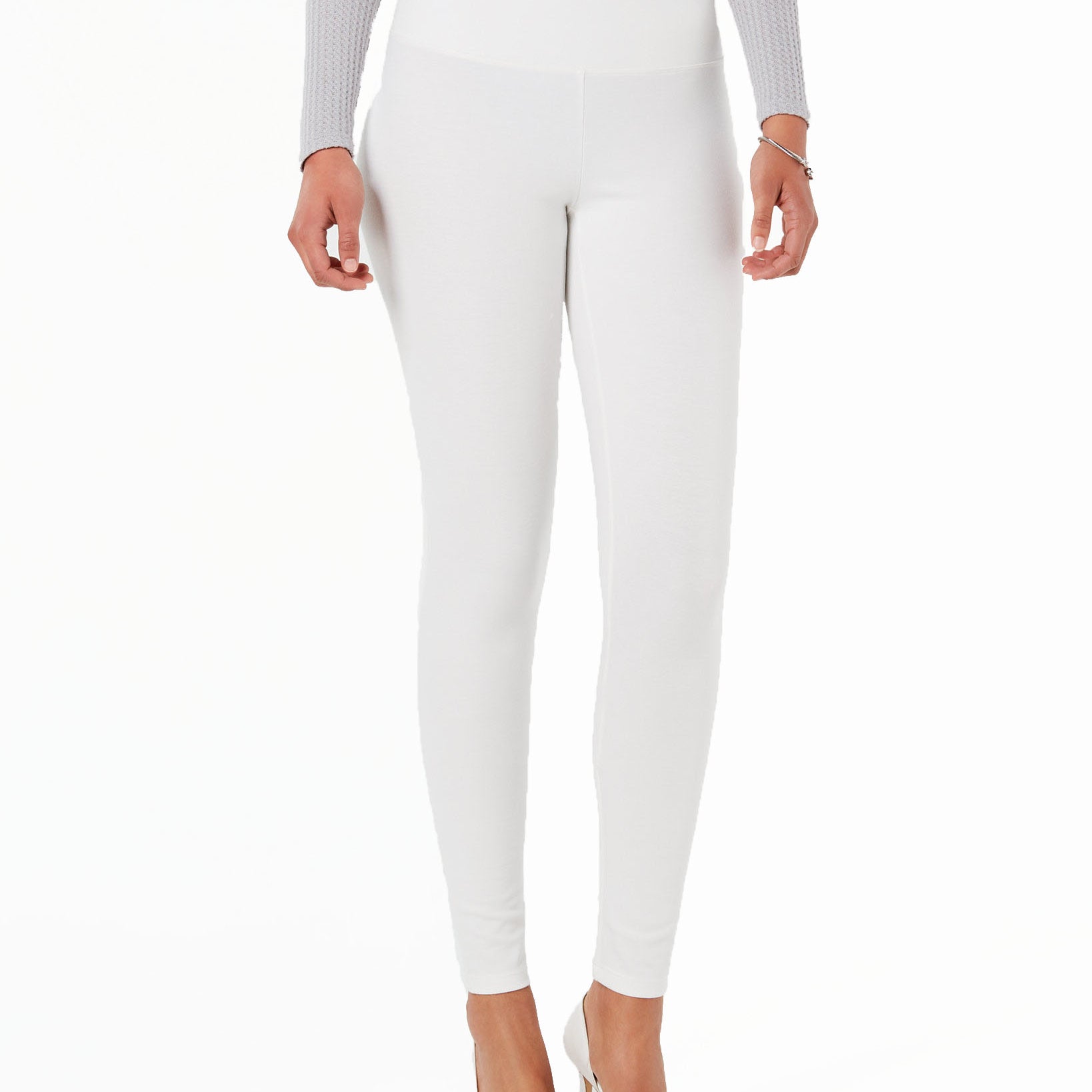 INC International Concepts Women Fashion Shaping Leggings White