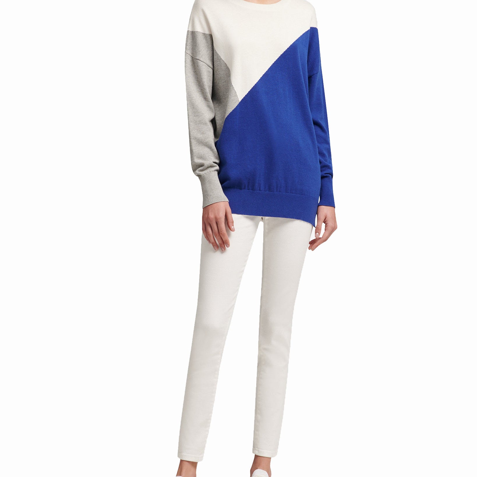DKNY Women Cotton Colorblock Sweater