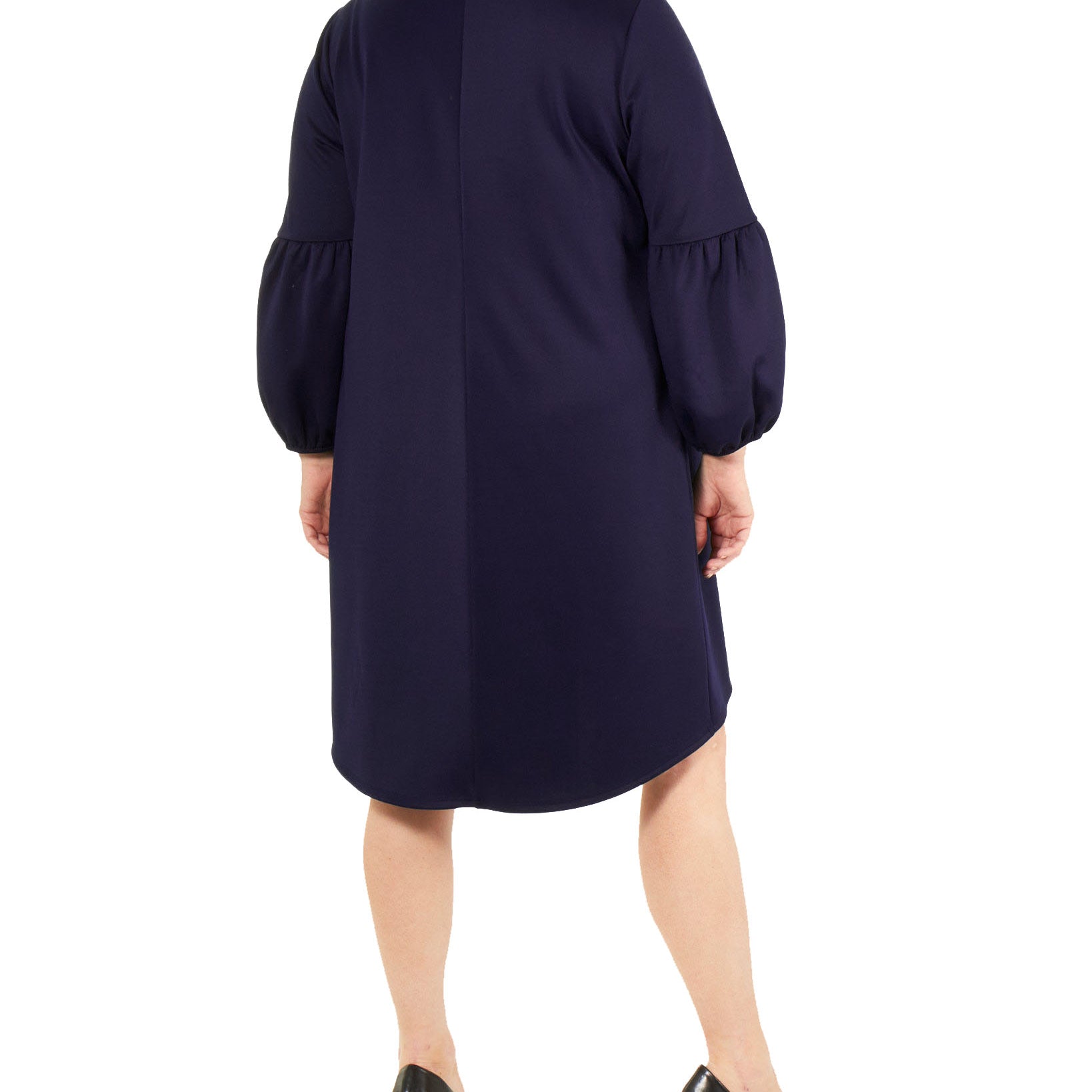 NY Collection Women Plus Balloon Sleeve Shift Dress With Necklace