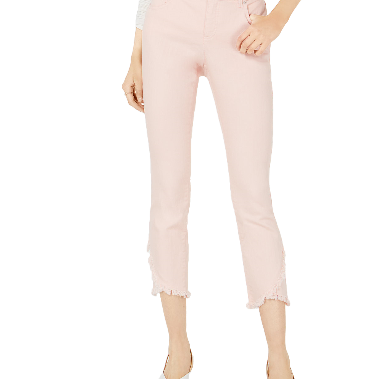 INC International Concepts Women Tulip Hem Skinny Ankle Jeans New Pale Blush