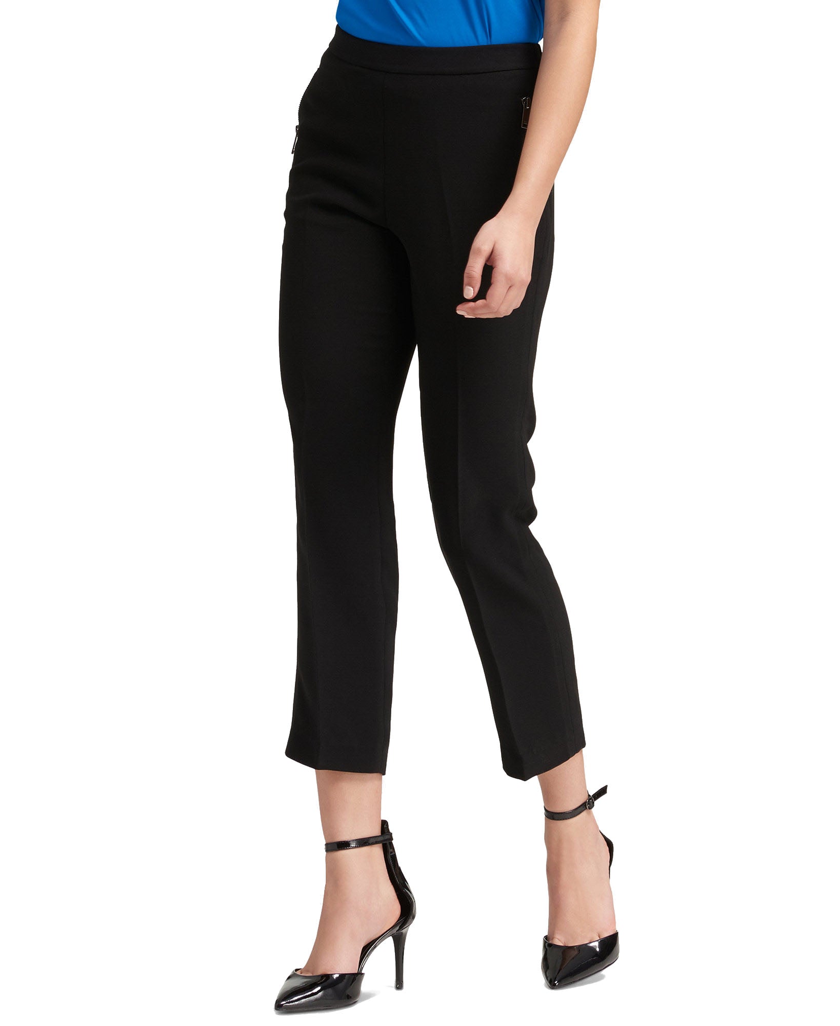 DKNY Women Pull On Zip Pocket Pants Black
