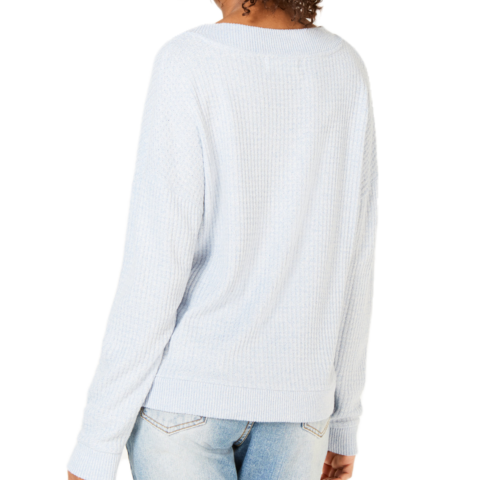 Hippie Rose V Neck Waffle Knit Top