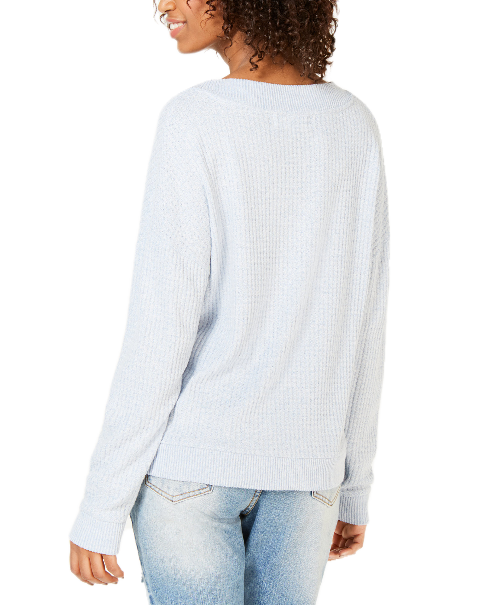 Hippie Rose V Neck Waffle Knit Top