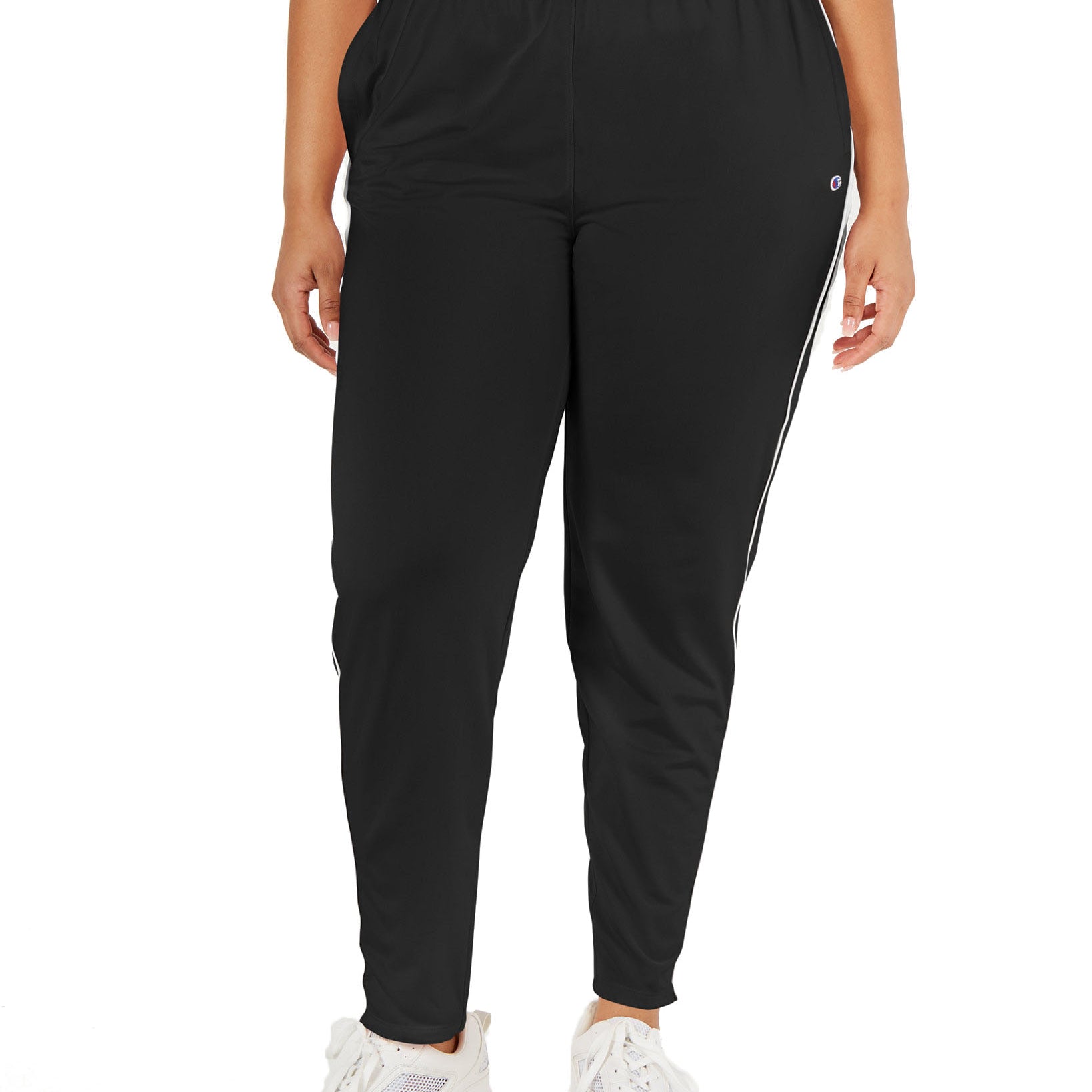 Champion Women Plus Track Pants Black White