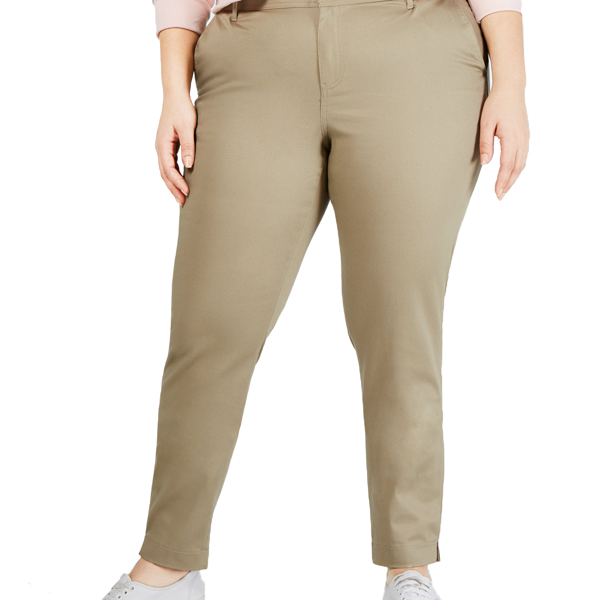 Dickies Women Plus Trendy Skinny Ankle Pants Khaki