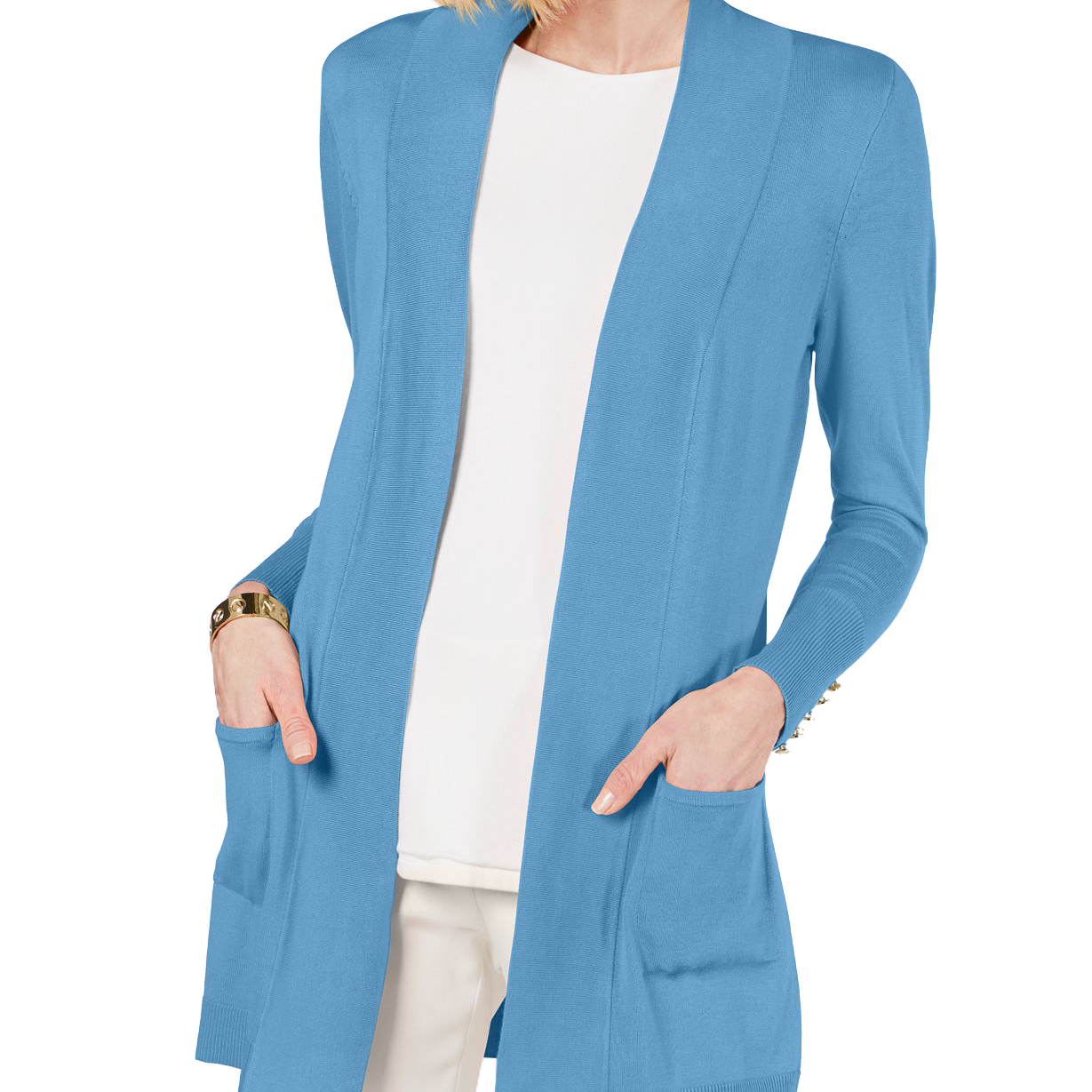 JM Collection Open Front Cardigan Marina