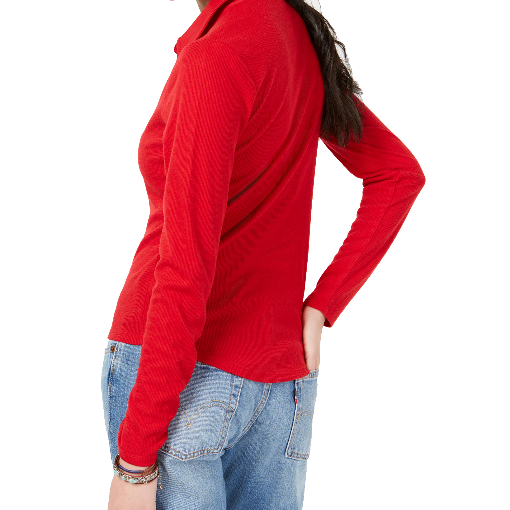 Self Esteem Women Ribbed Polo Top