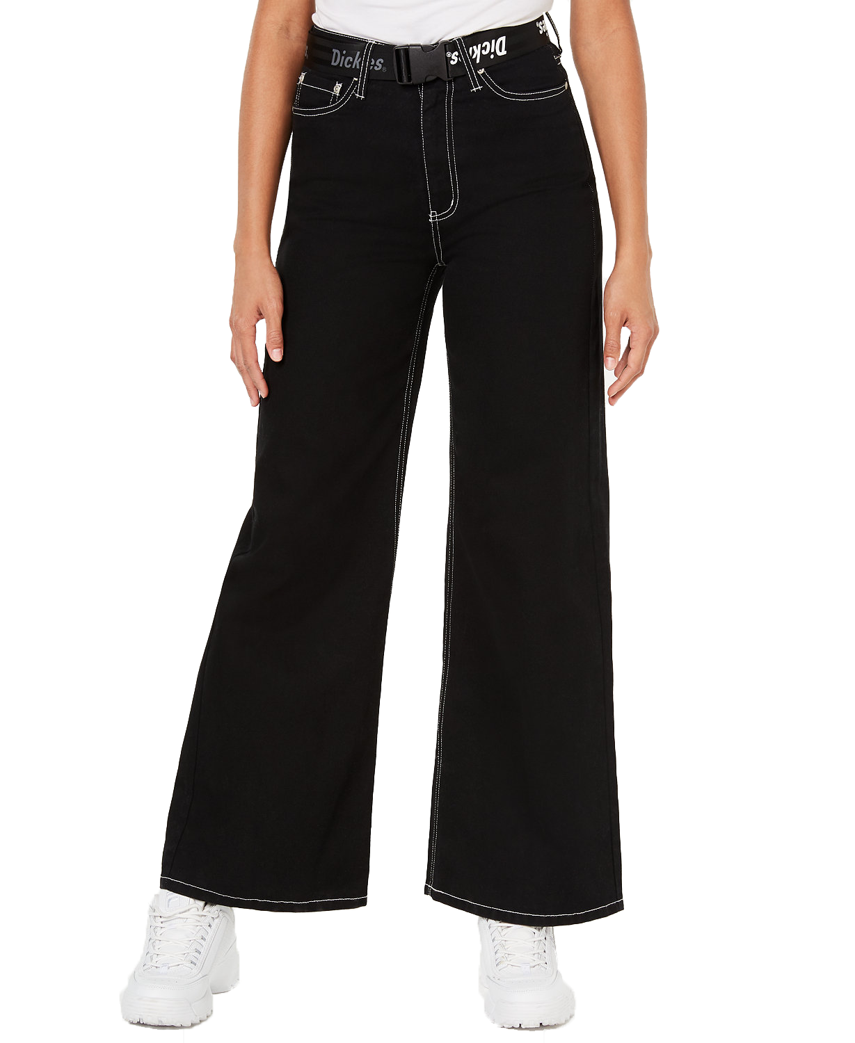 Dickies Women Cotton Wide Leg Jeans Black