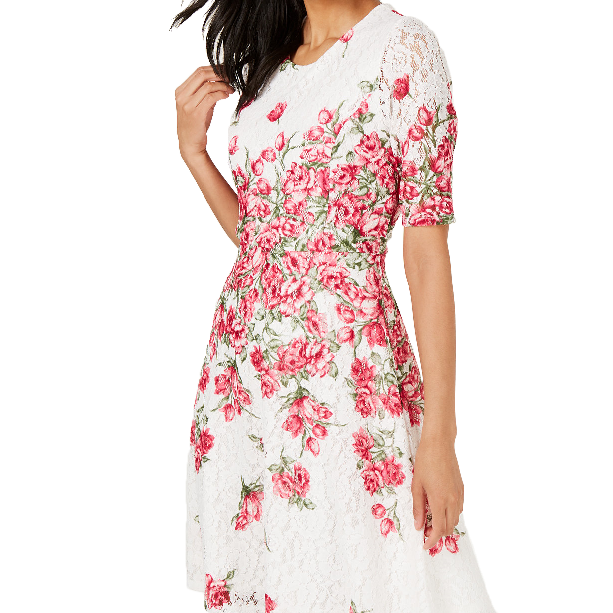 Charter Club Women Floral Print Lace Dress