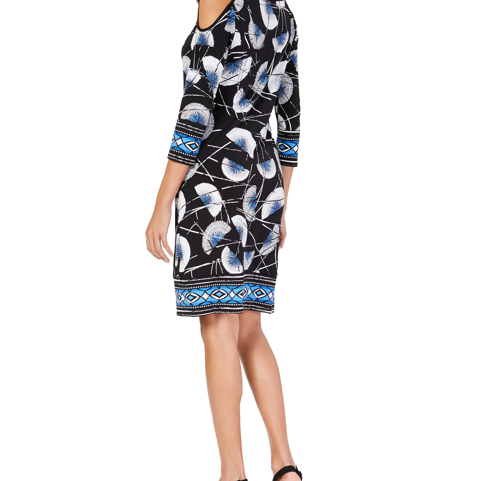 JM Collection Embellished Cold Shoulder Dress