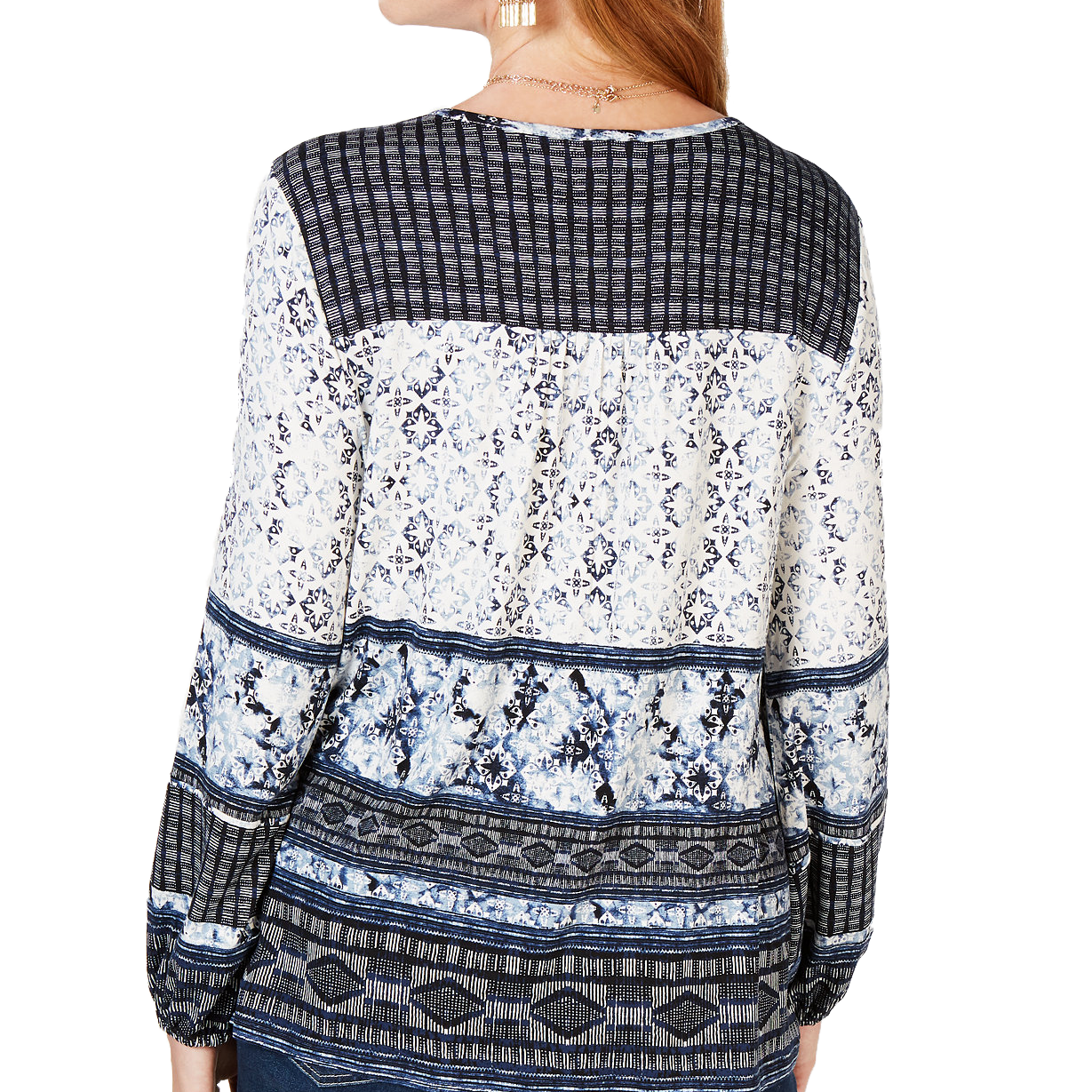 Style & Co Women Mixed Media Bib Top