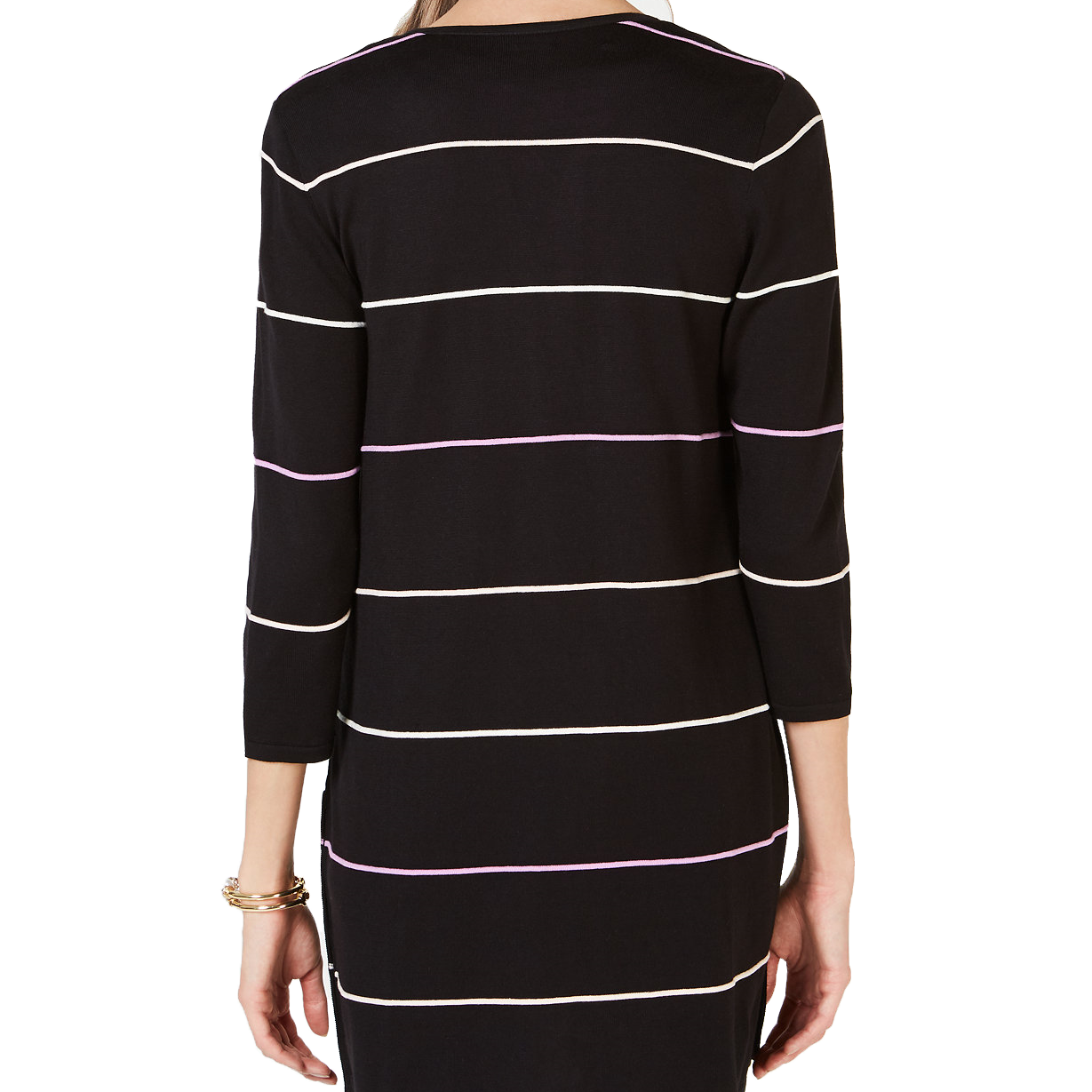 Alfani Women Striped Button Embellished Cardigan