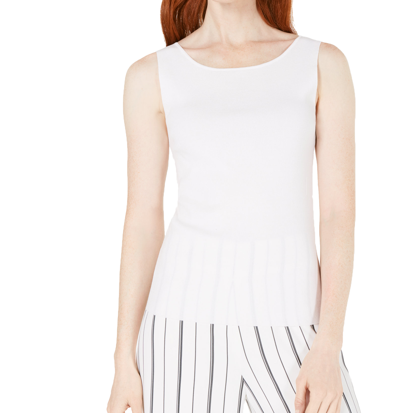 Bar III Women Scoop Neck Sweater White