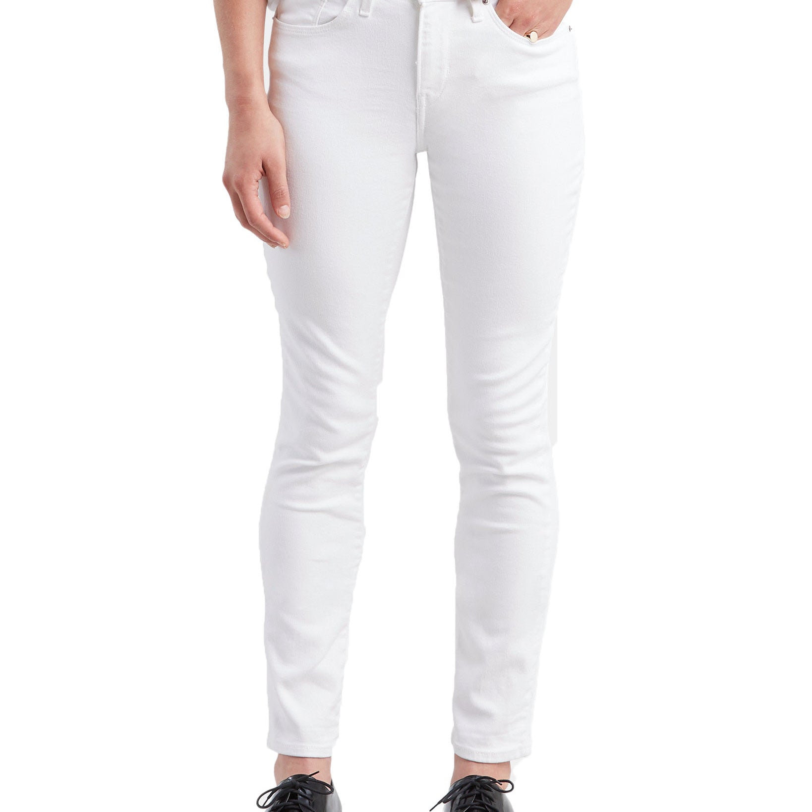 Levis Women Classic Mid Rise Skinny Jeans White