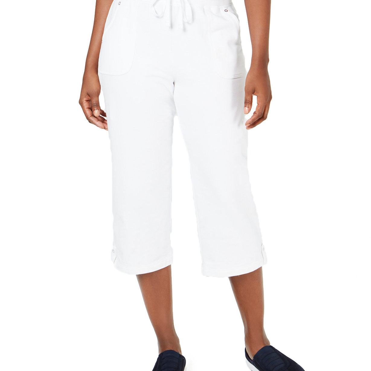 Karen-Scott-Women-Petite-French-Terry-Capri-Pants-Bright-White