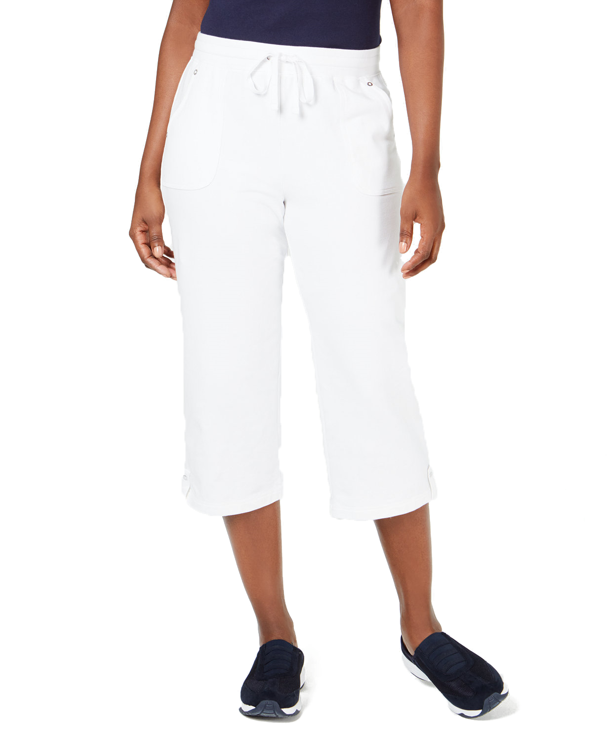 Karen-Scott-Women-Petite-French-Terry-Capri-Pants-Bright-White