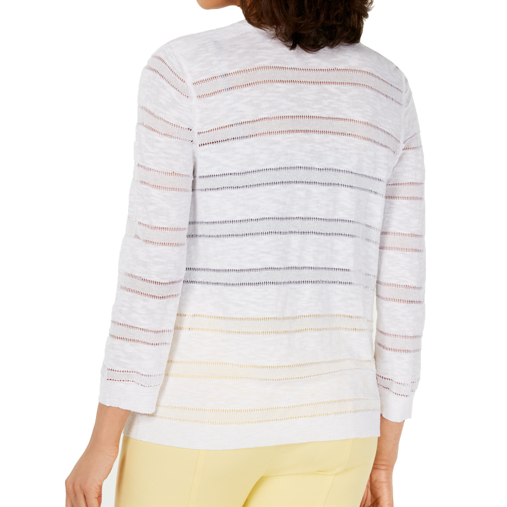 Charter Club Pointelle Striped Cardigan