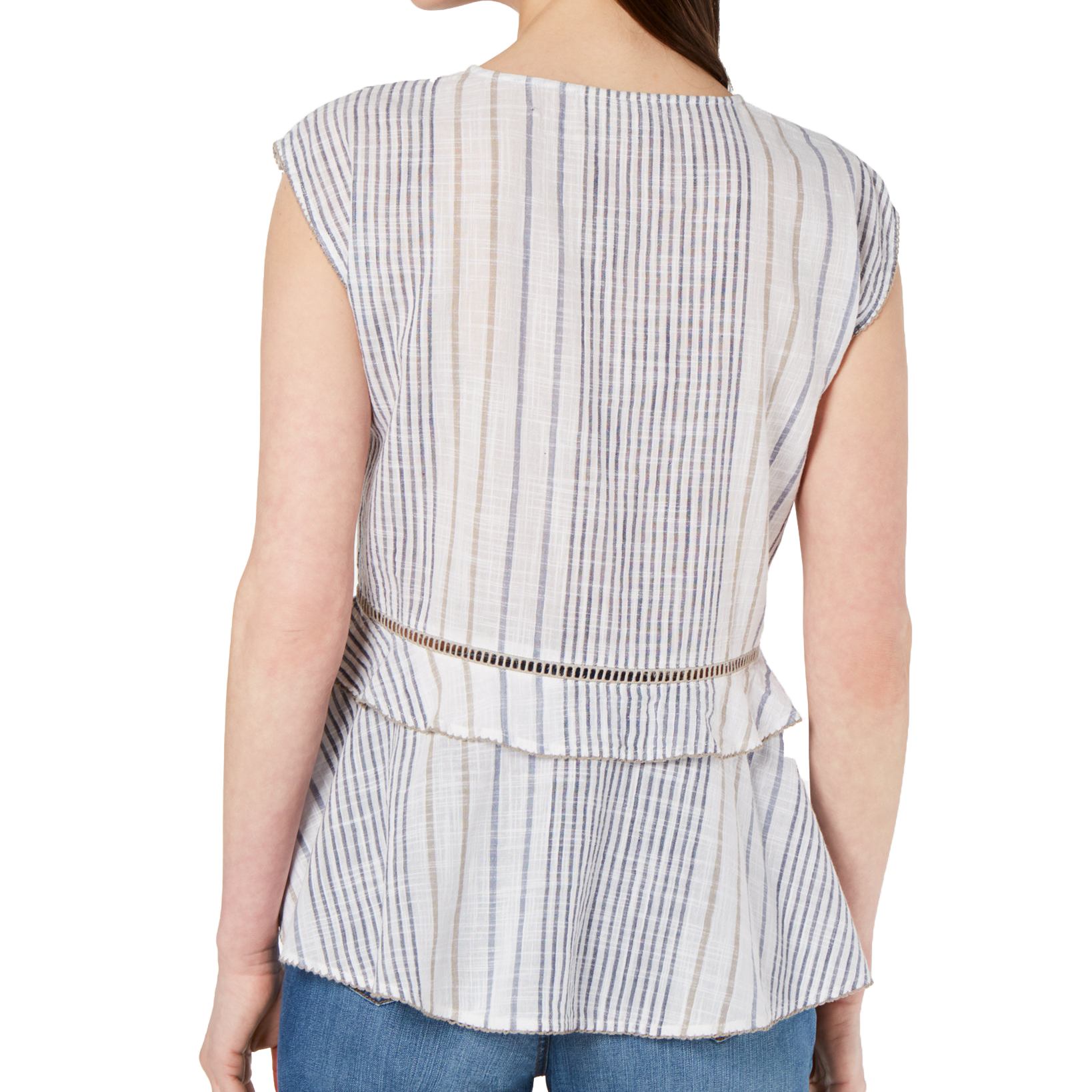 Style & Co Printed Peplum Hem Top