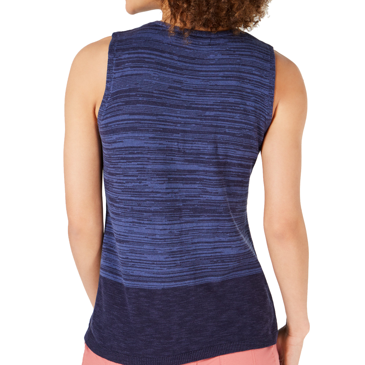 Style & Co Women Sleeveless Printed V Neck Sweater