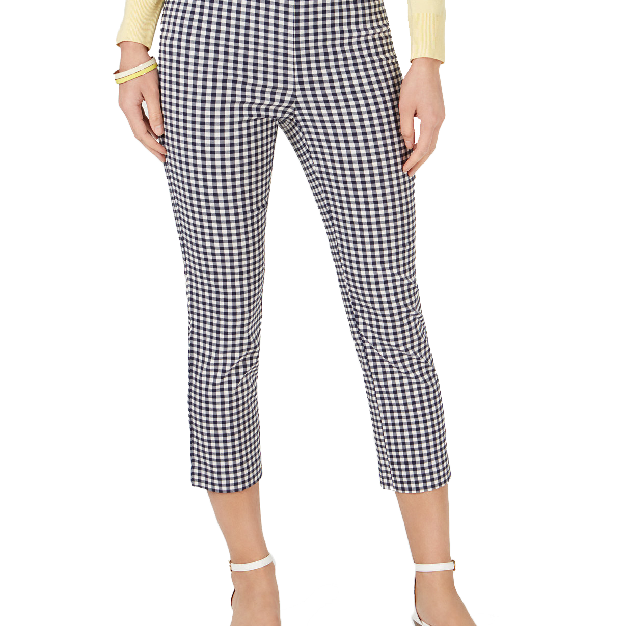 Charter Club Gingham Print Capri Pants Intrepid Blue Combo