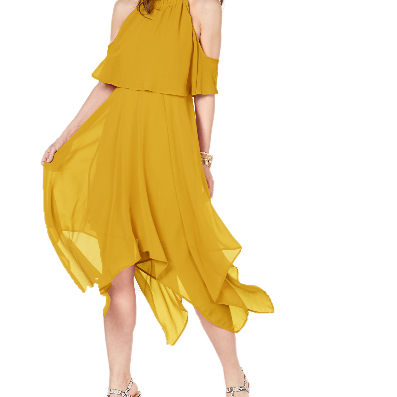 Thalia Sodi Women Chain Neck Off The Shoulder Maxi Dress