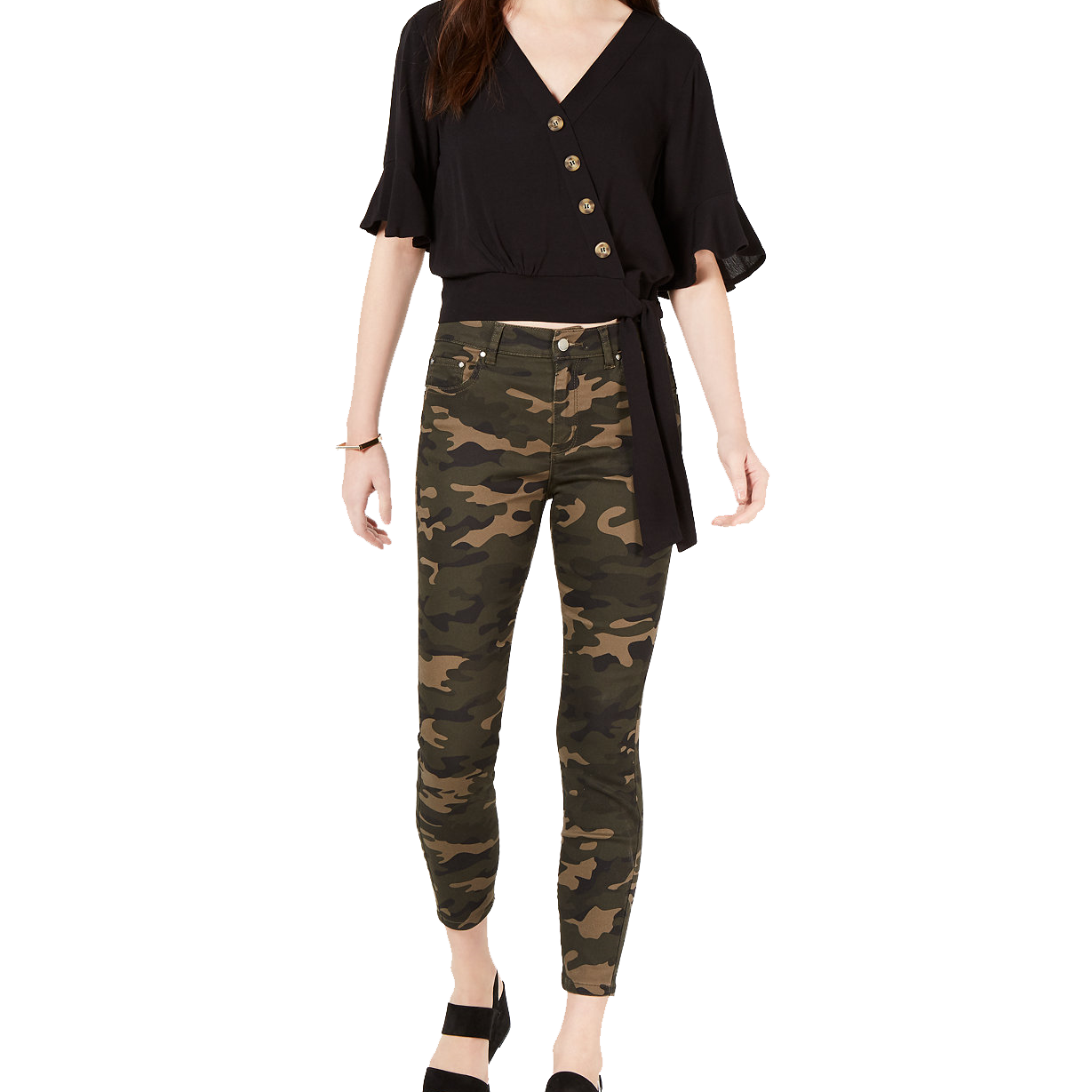 Gypsies & Moondust Women Solid Button Wrap Blouse