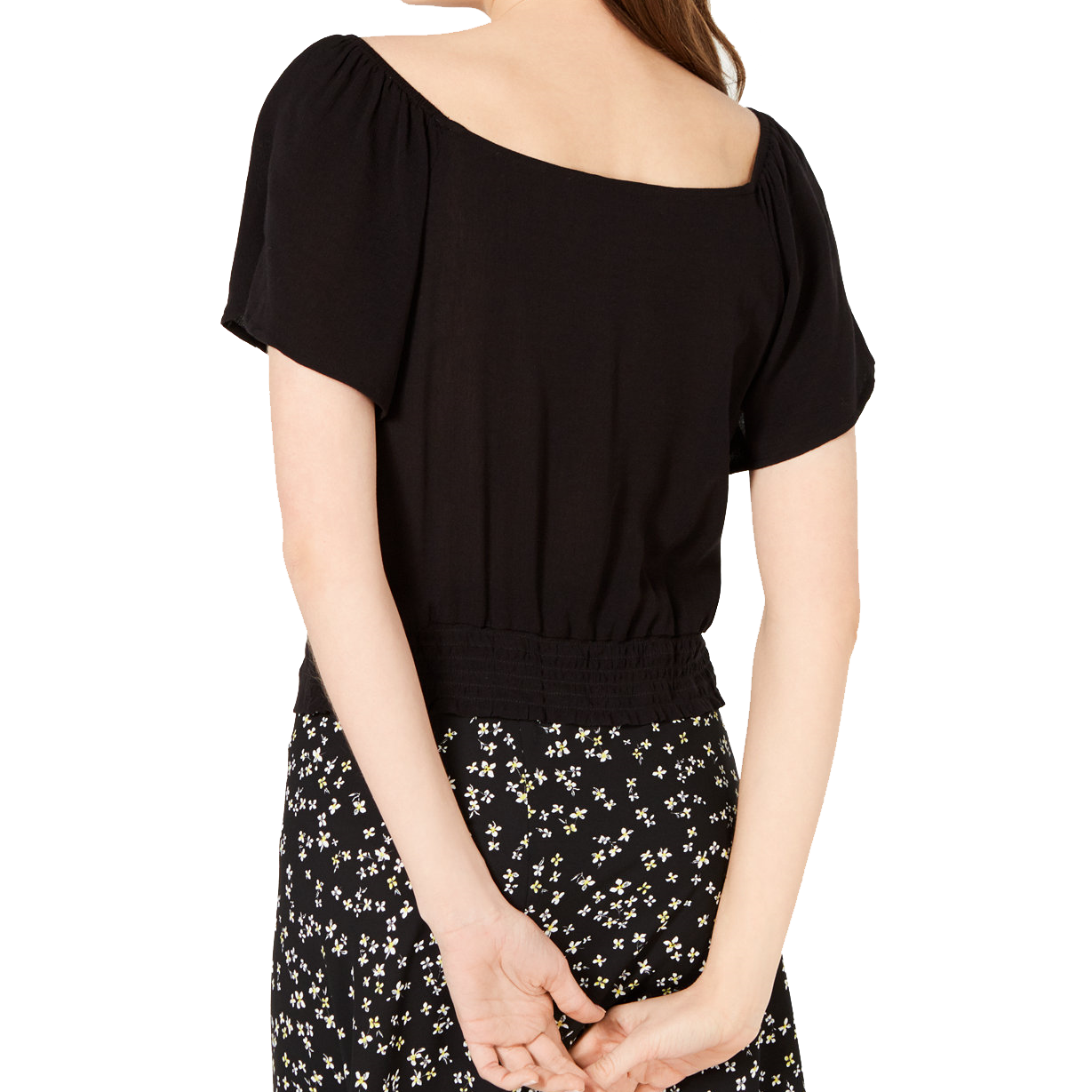 Gypsies & Moondust Women Flutter Sleeve Button Front Top
