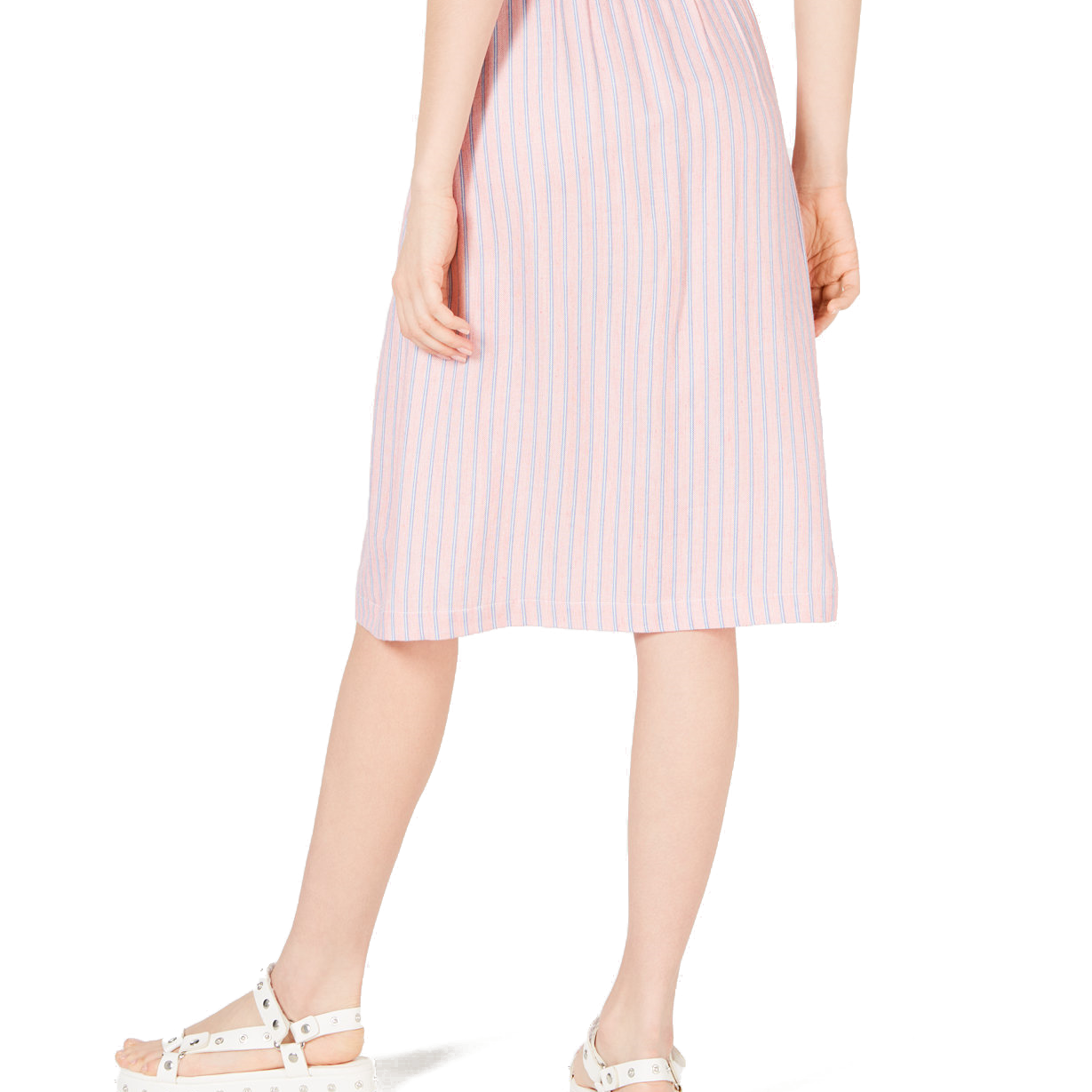 Ultra Flirt Women Striped Button Front Skirt