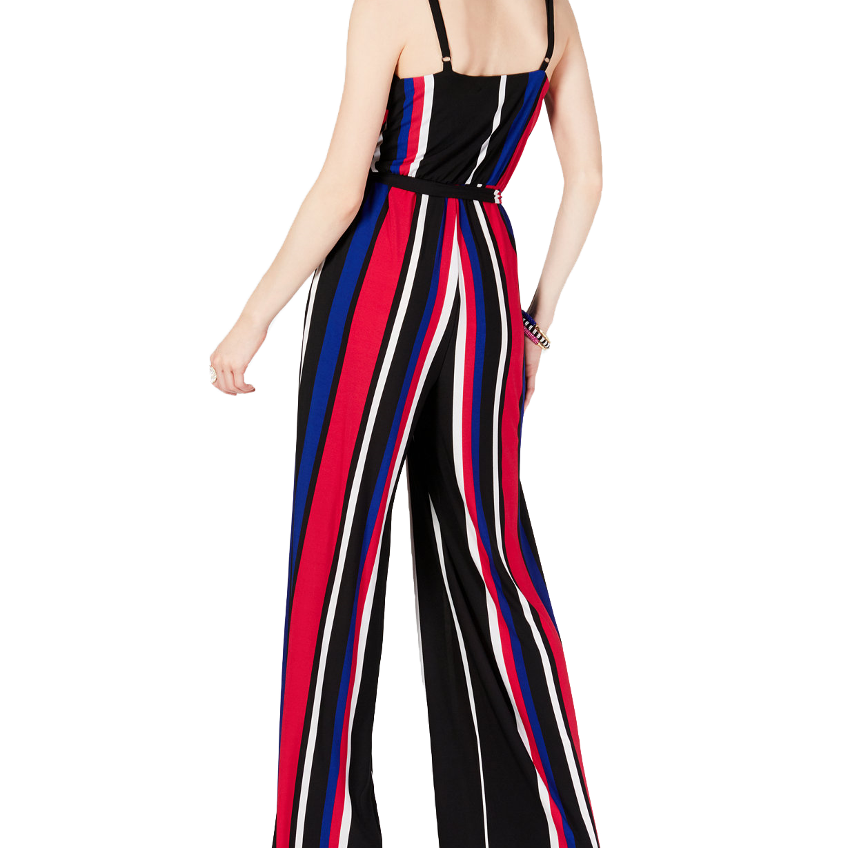 INC International Concepts Women Petite Striped Jumpsuit
