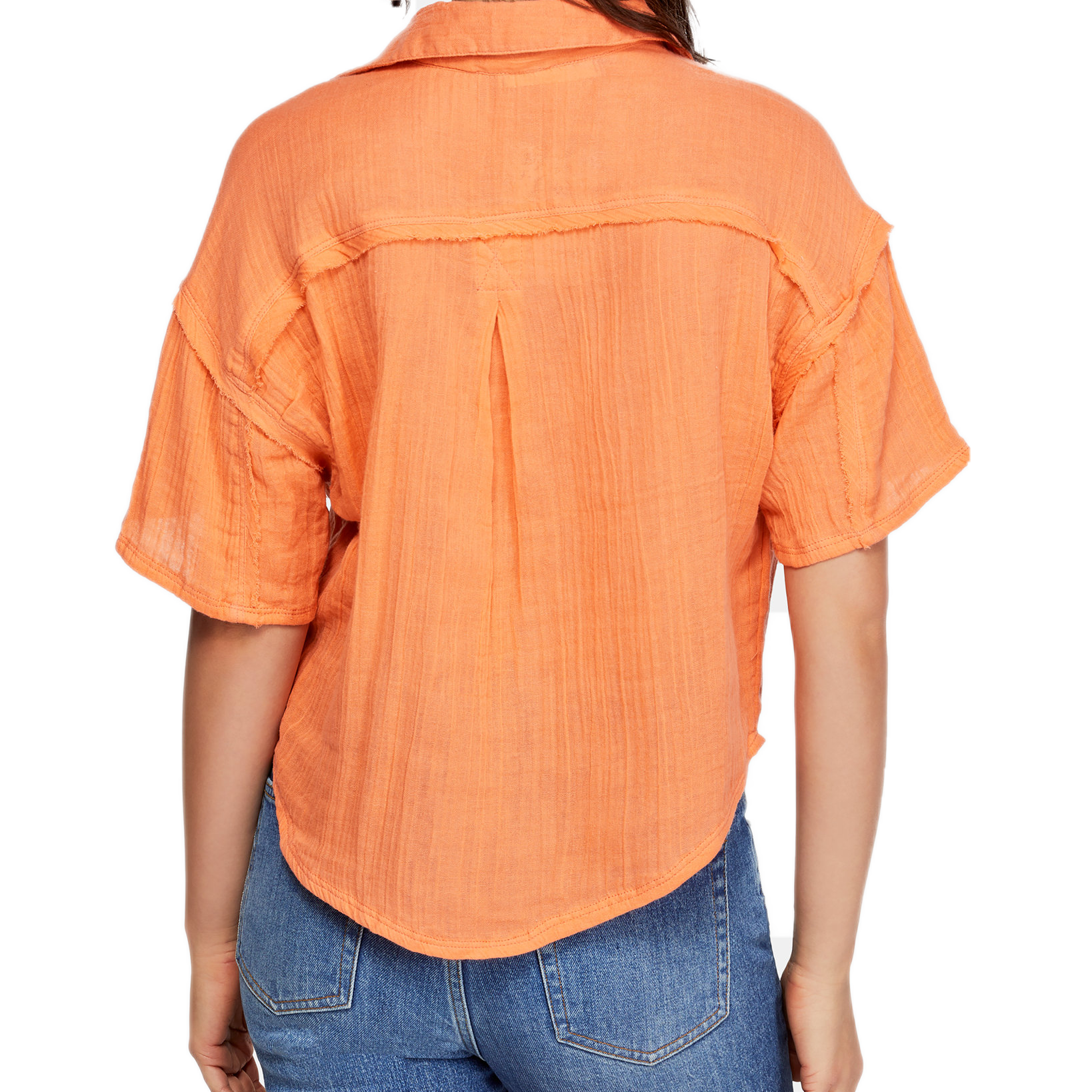 Free People Women Full Of Light Cotton Tie Front Shirt