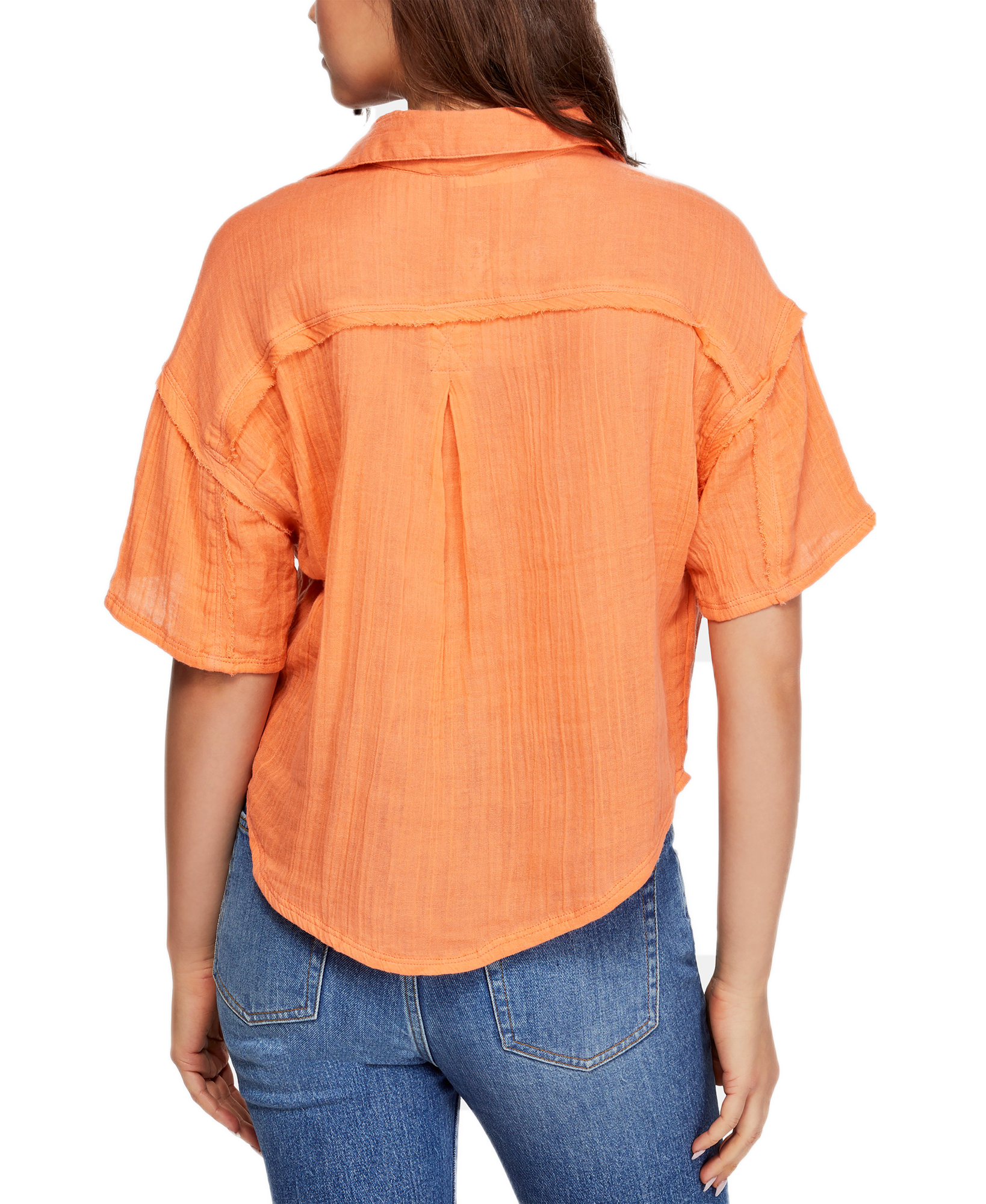Free People Women Full Of Light Cotton Tie Front Shirt