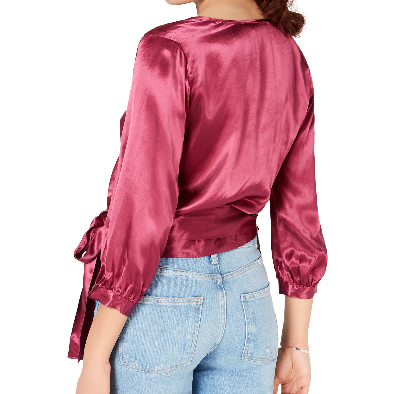 1.STATE Women Cropped Wrap Top