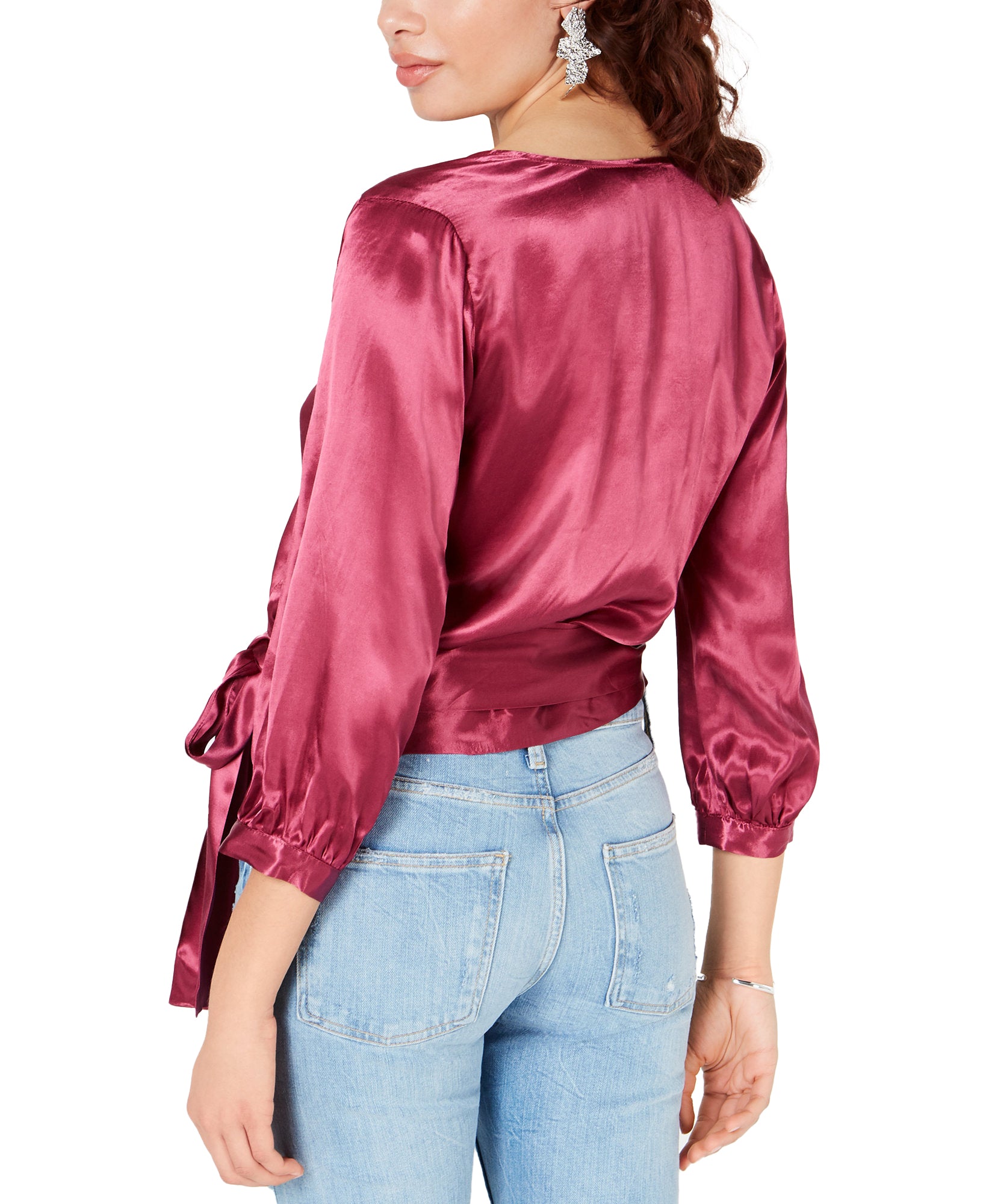 1.STATE Women Cropped Wrap Top