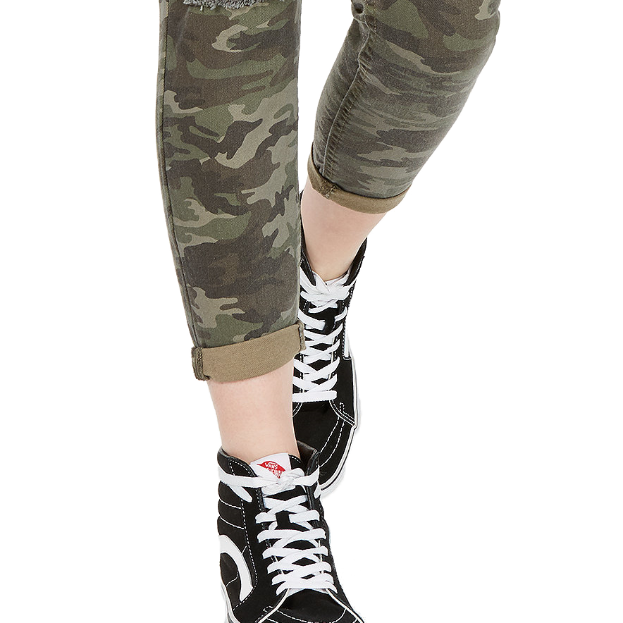 Vanilla Star Women Ripped Camo Cropped Skinny Jeans