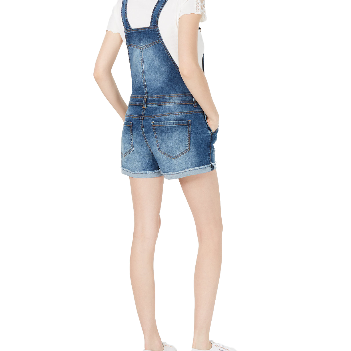 Vanilla Star Women Ripped Denim Shortalls