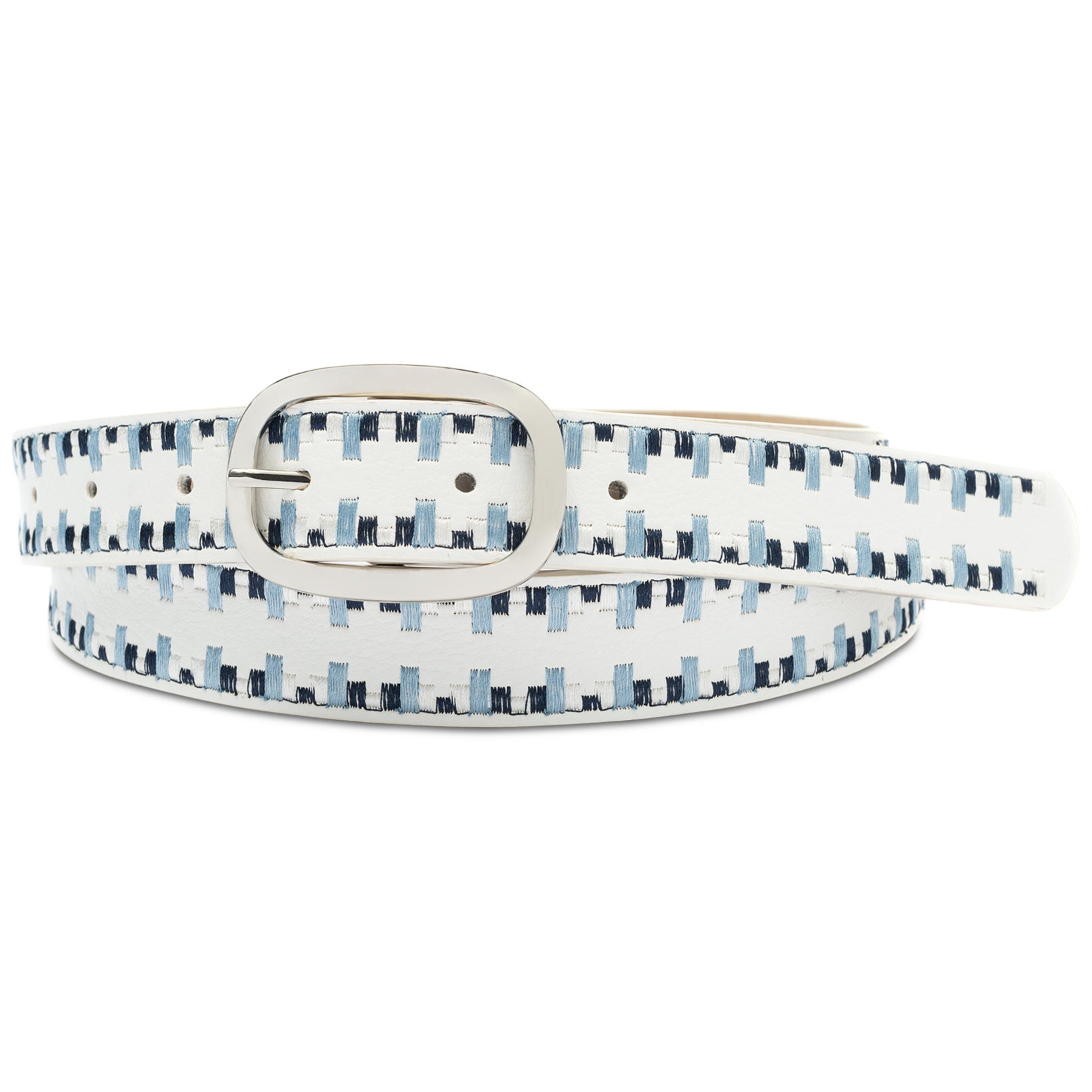 INC International Concepts Women Laced Edge Belt White