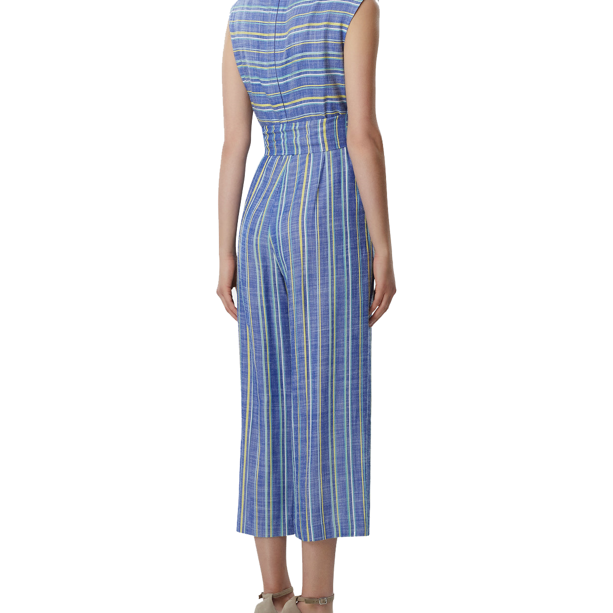 Tahari ASL Women Striped Cropped Jumpsuit