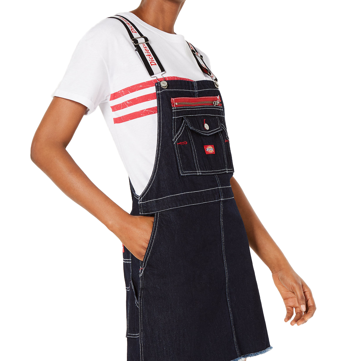 Dickies Women Logo Strap Carpenter Overalls Dress