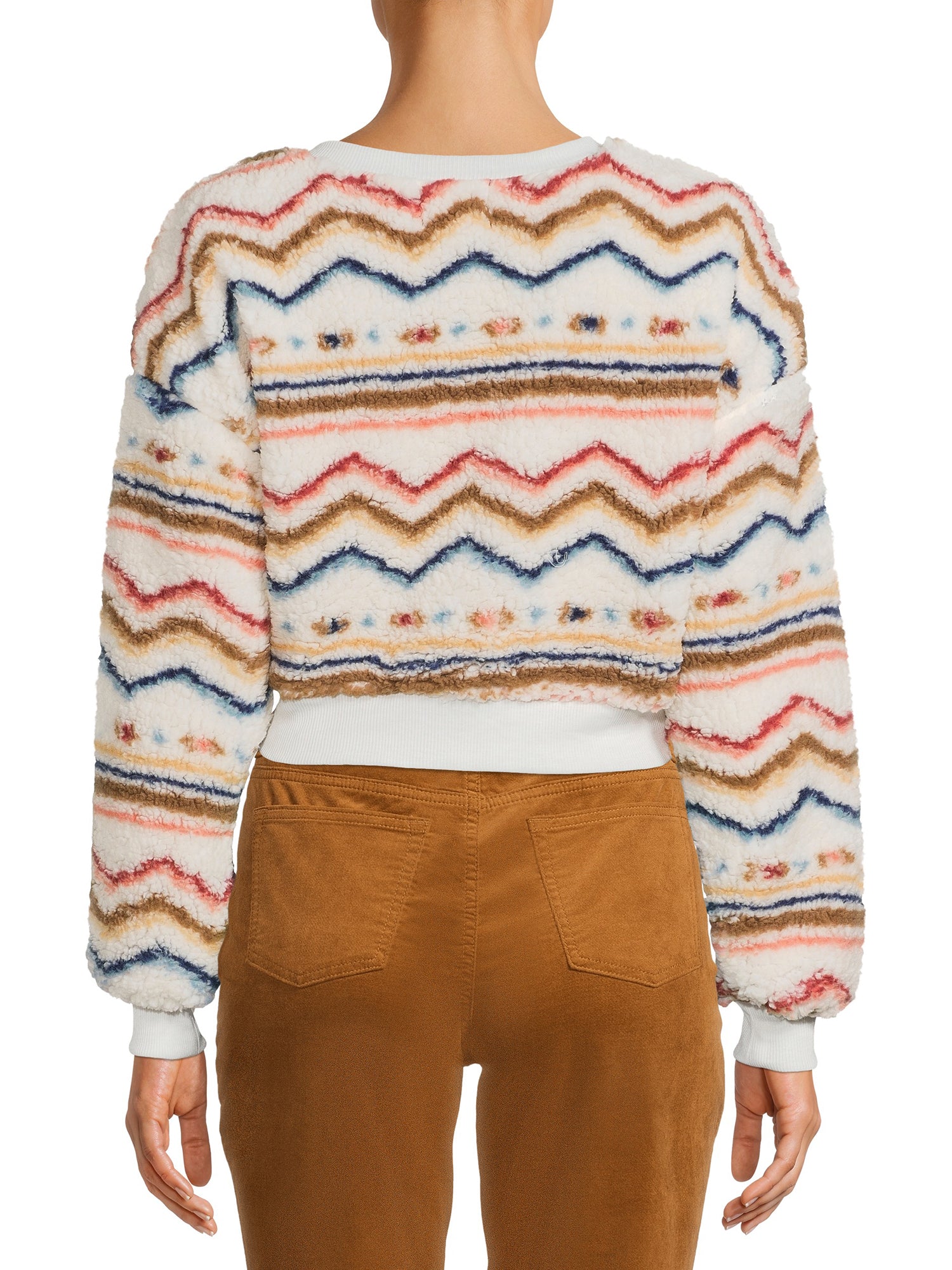 Love + Joy Juniors Plus Plus Faux Sherpa Pullover Top