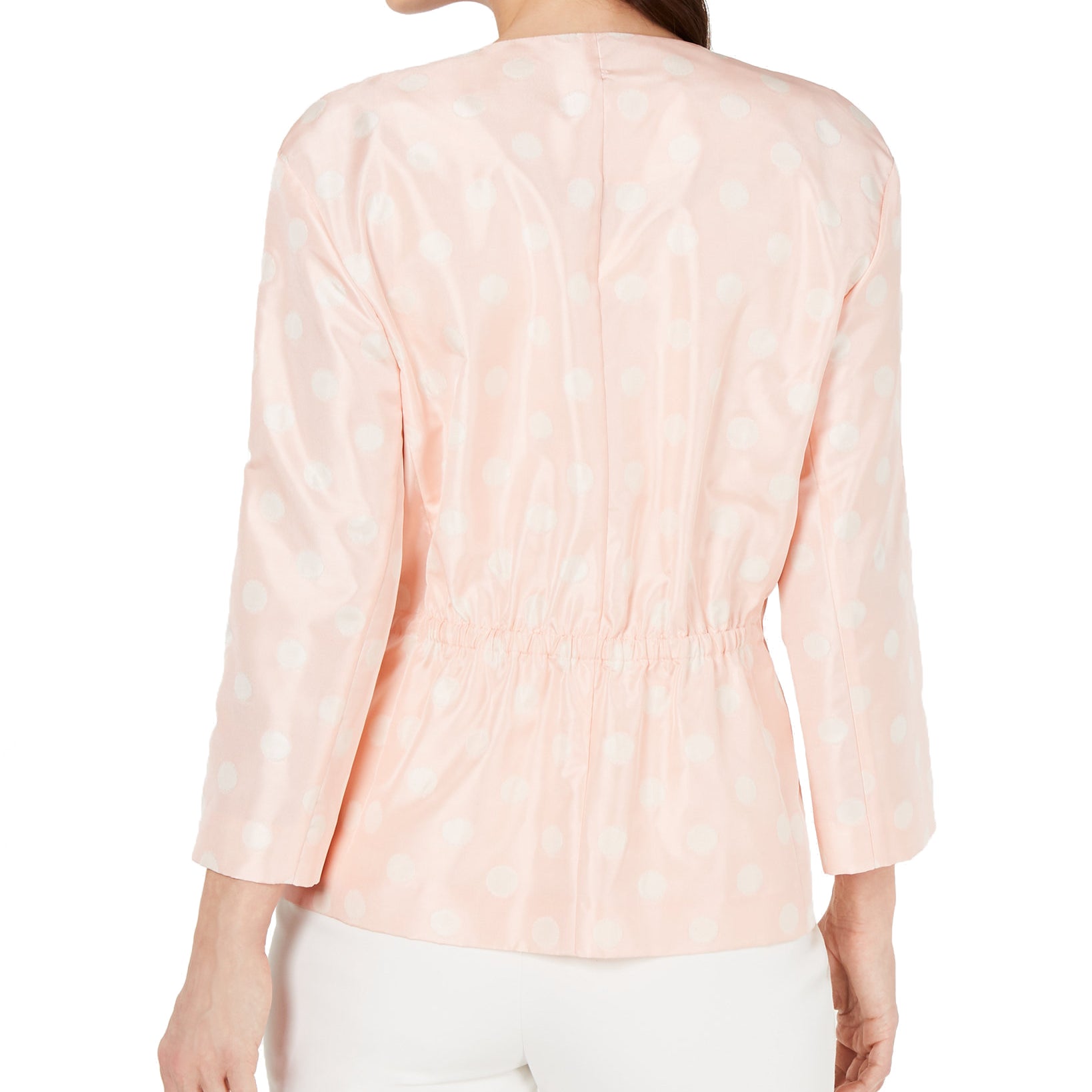 Anne Klein Women Dot Pattern Toggle Detail Jacket